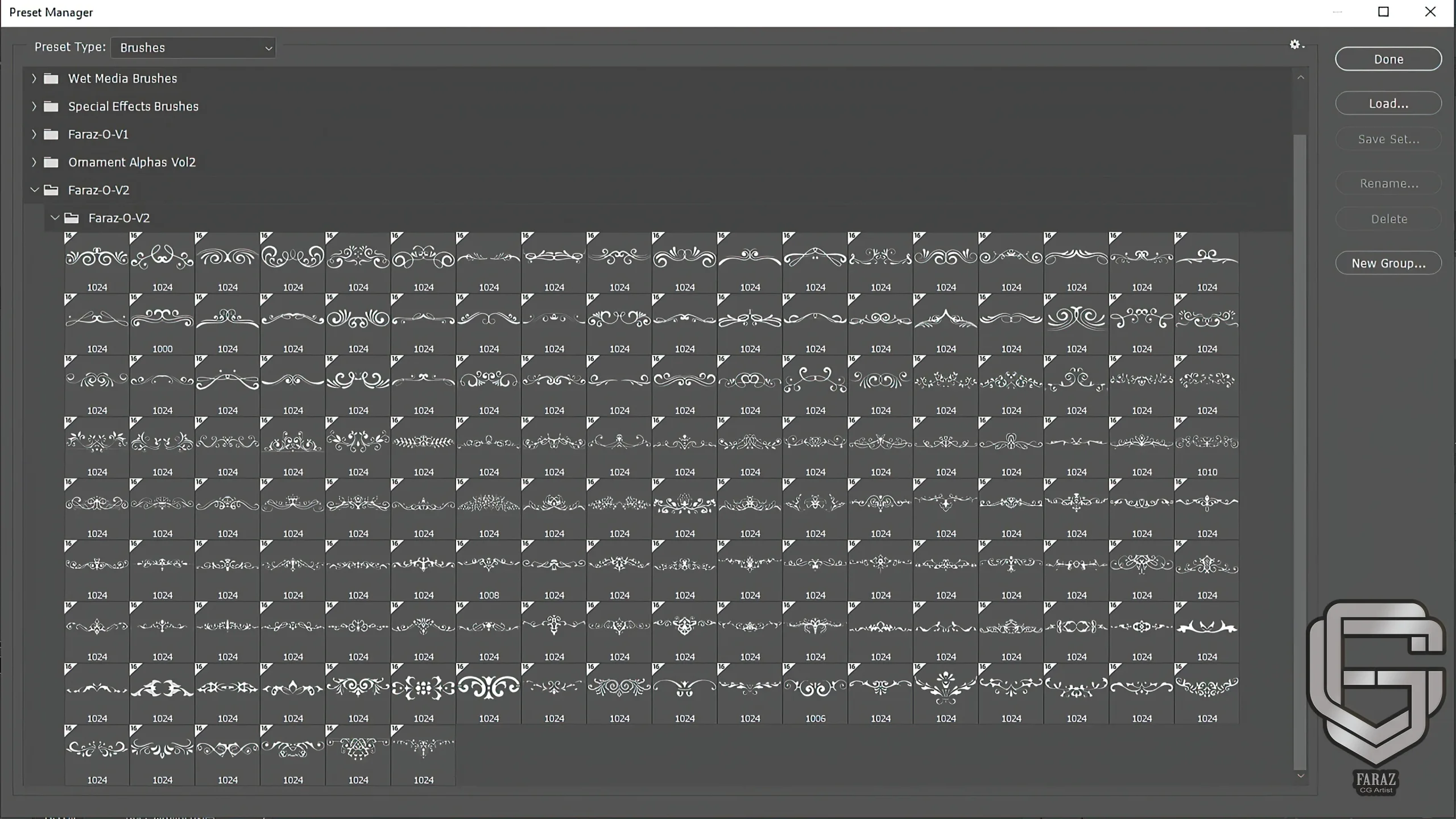 150 Ornament Brush + Alphas + 3D model vol 2 .