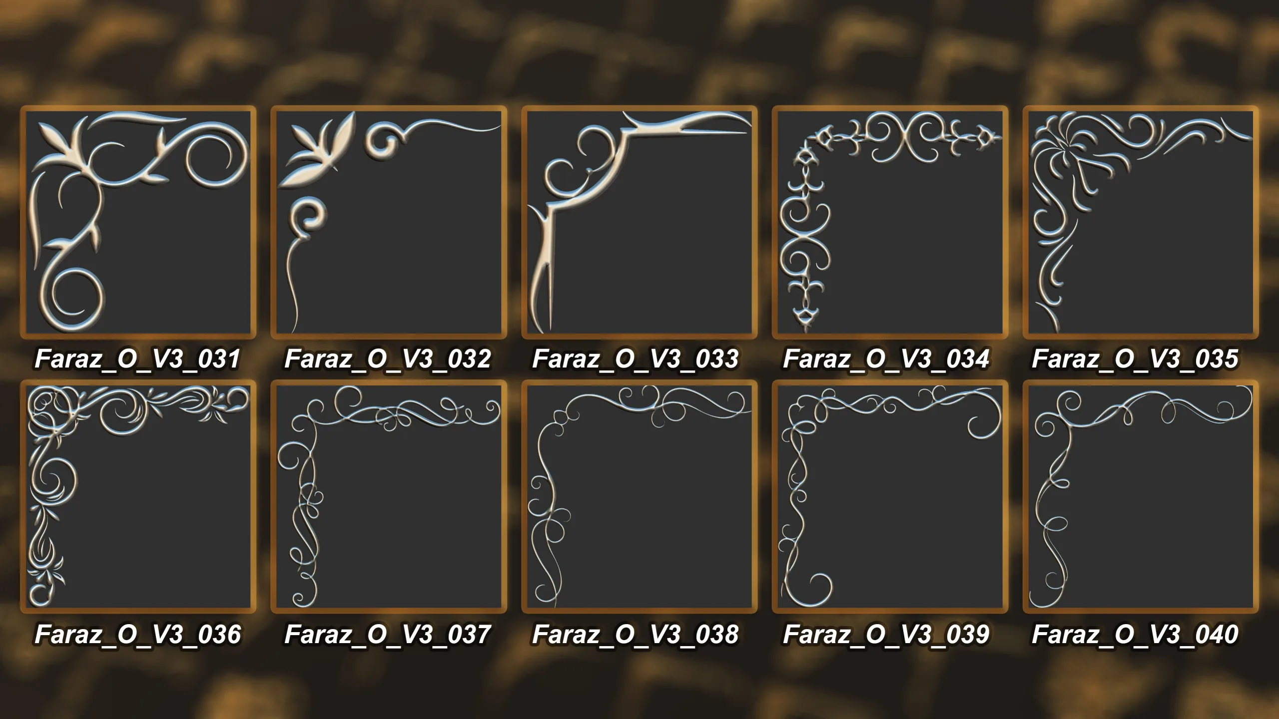 230 Ornament Brush + Alphas + 3D model vol 3 .