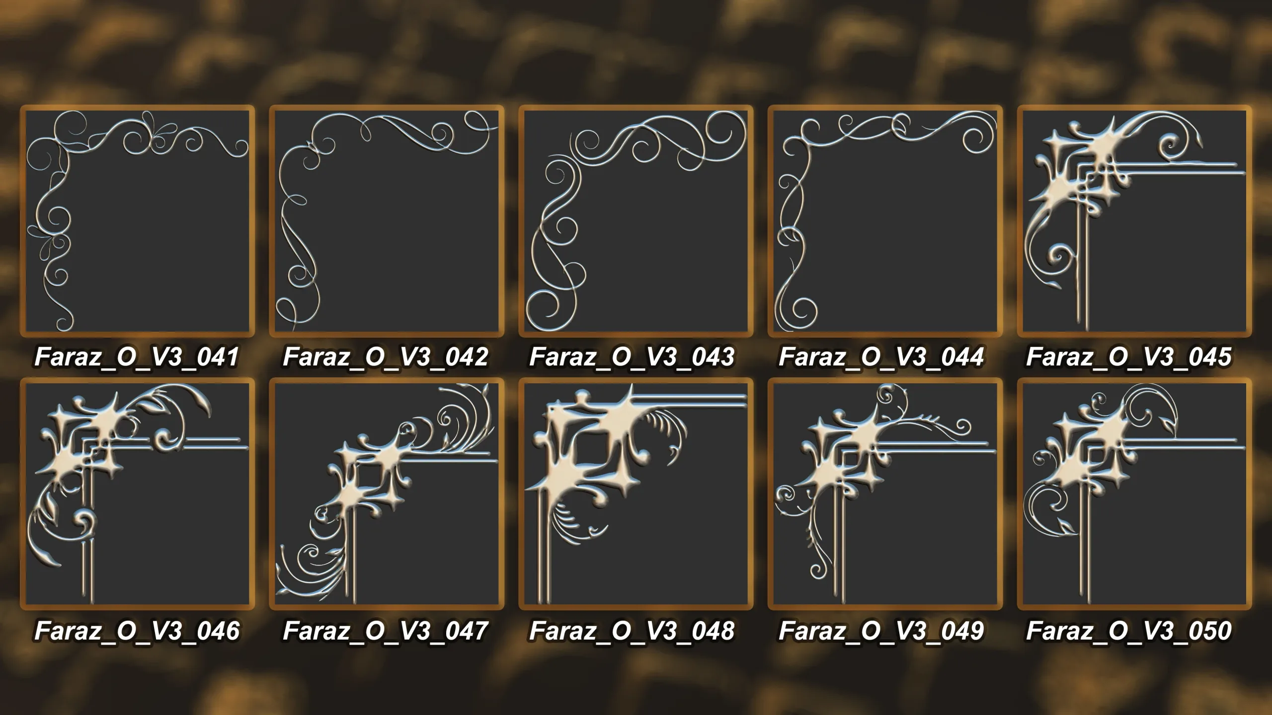 230 Ornament Brush + Alphas + 3D model vol 3 .