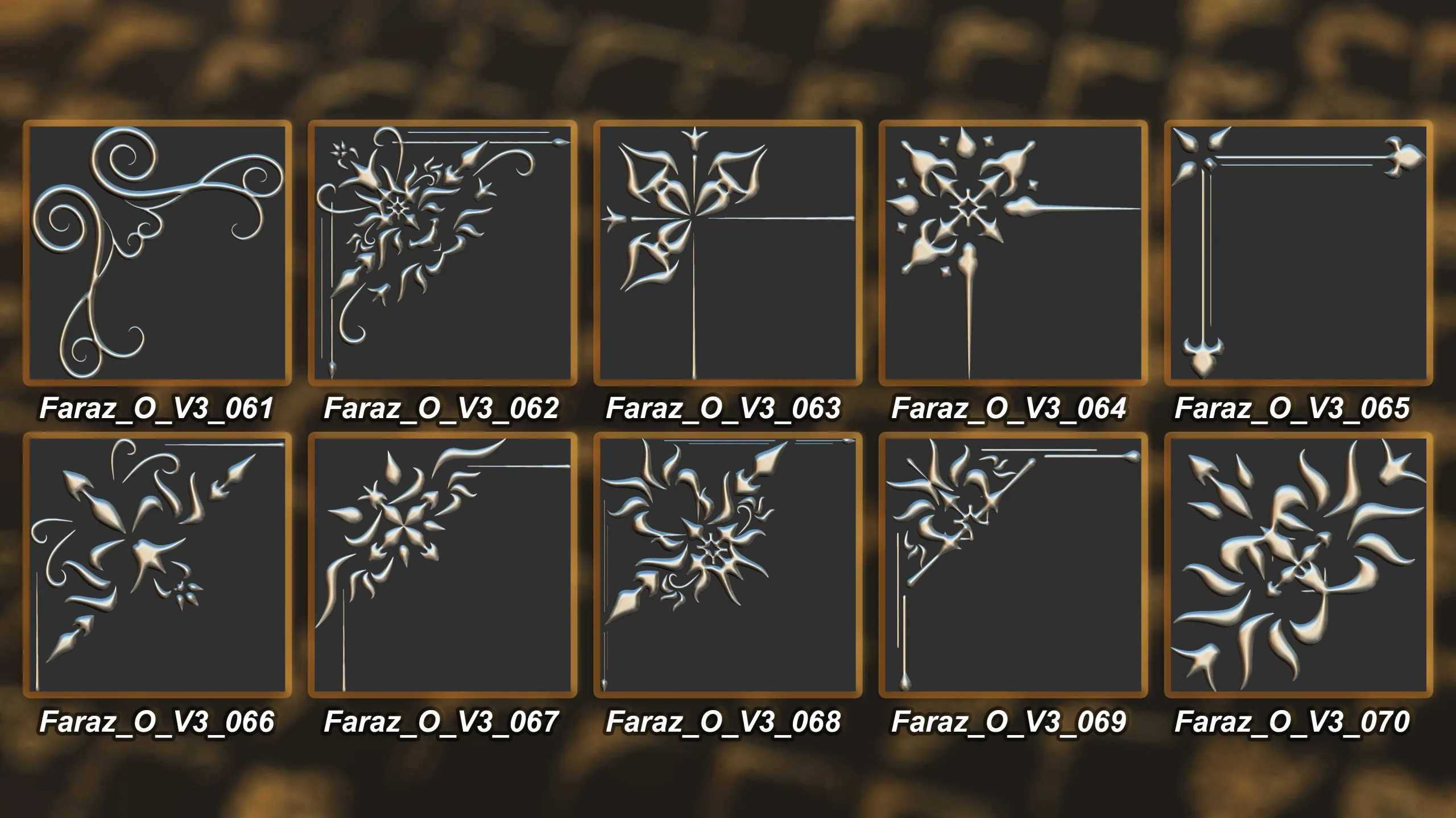 230 Ornament Brush + Alphas + 3D model vol 3 .