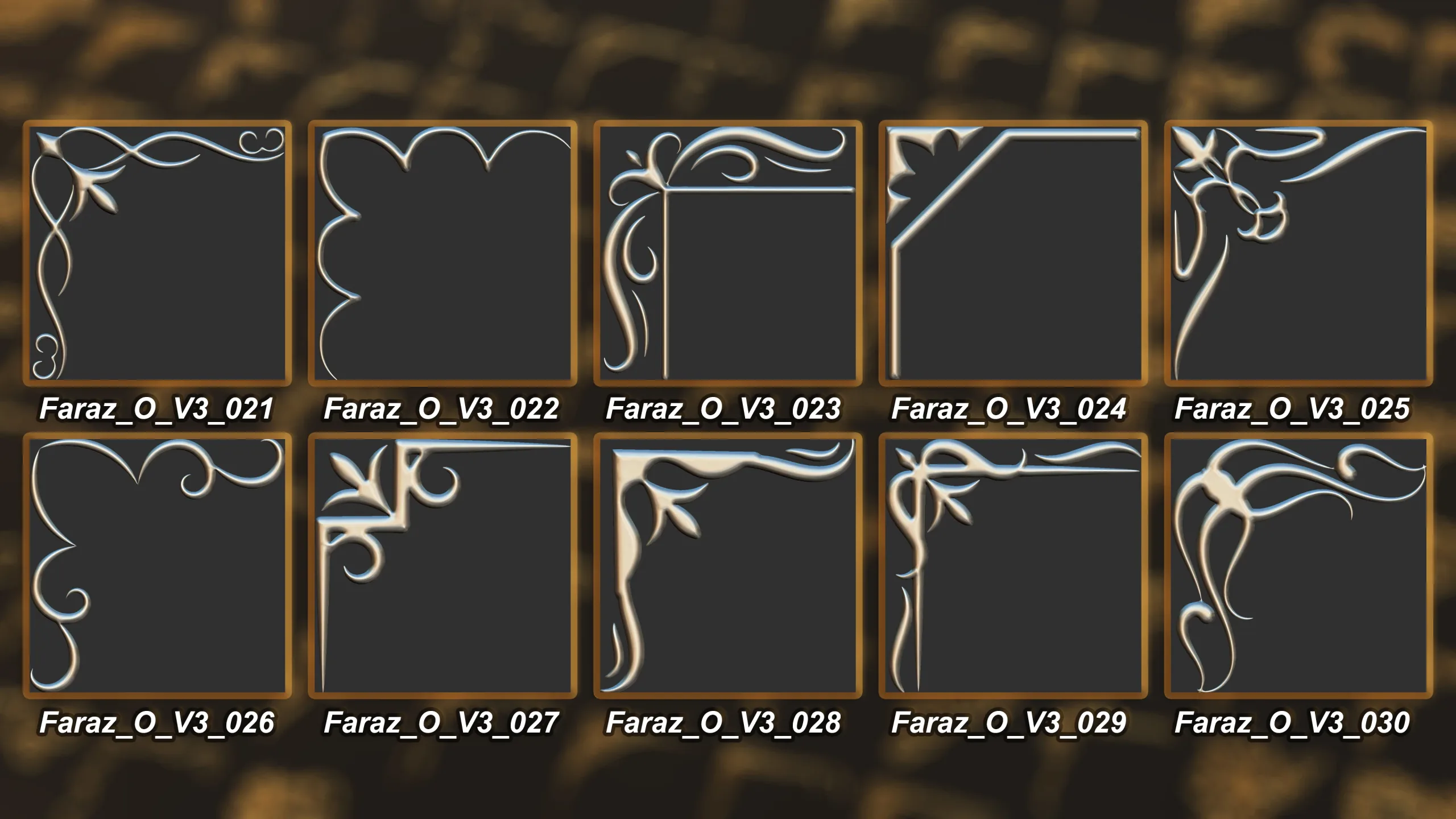 230 Ornament Brush + Alphas + 3D model vol 3 .