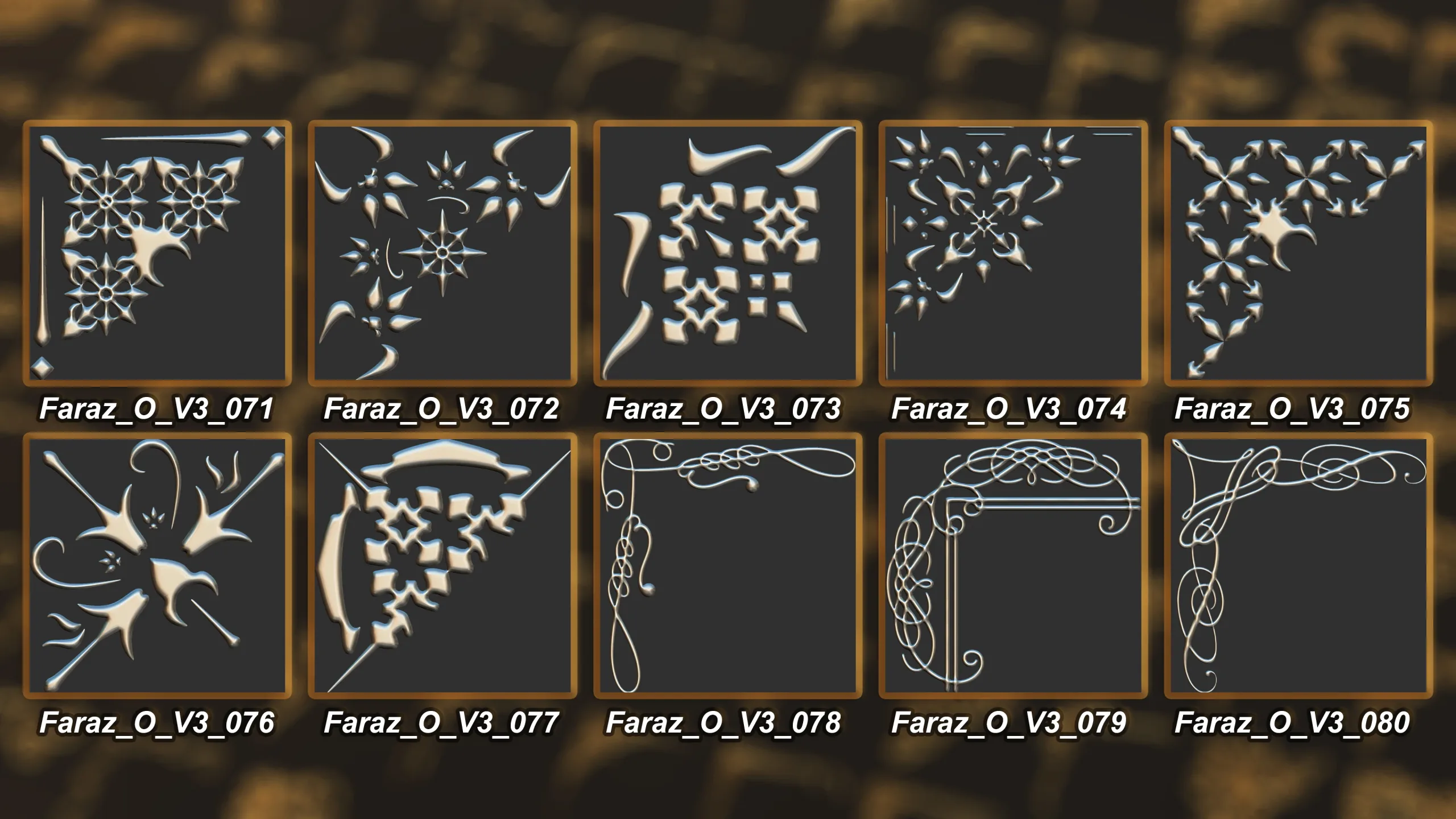 230 Ornament Brush + Alphas + 3D model vol 3 .