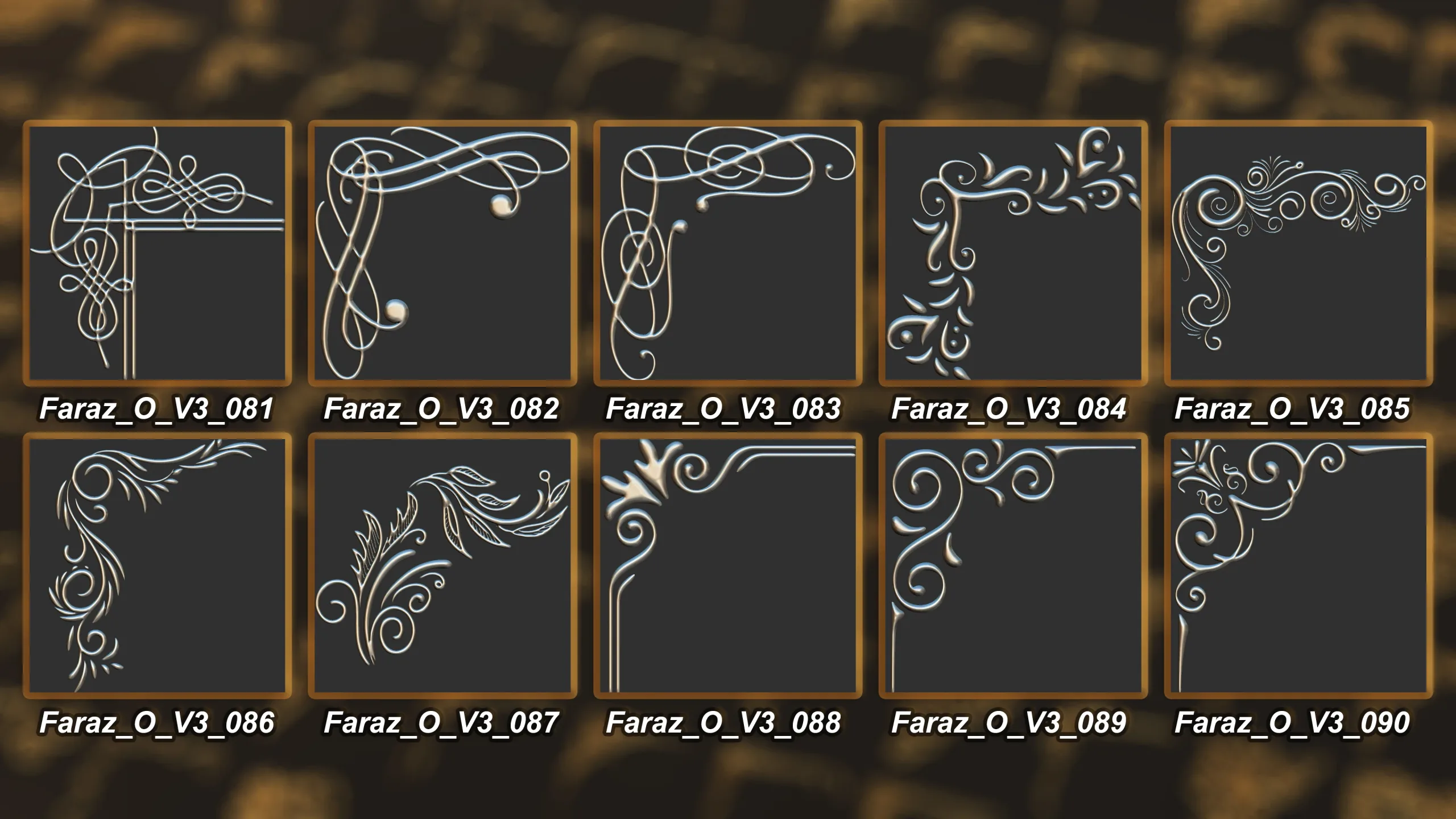 230 Ornament Brush + Alphas + 3D model vol 3 .