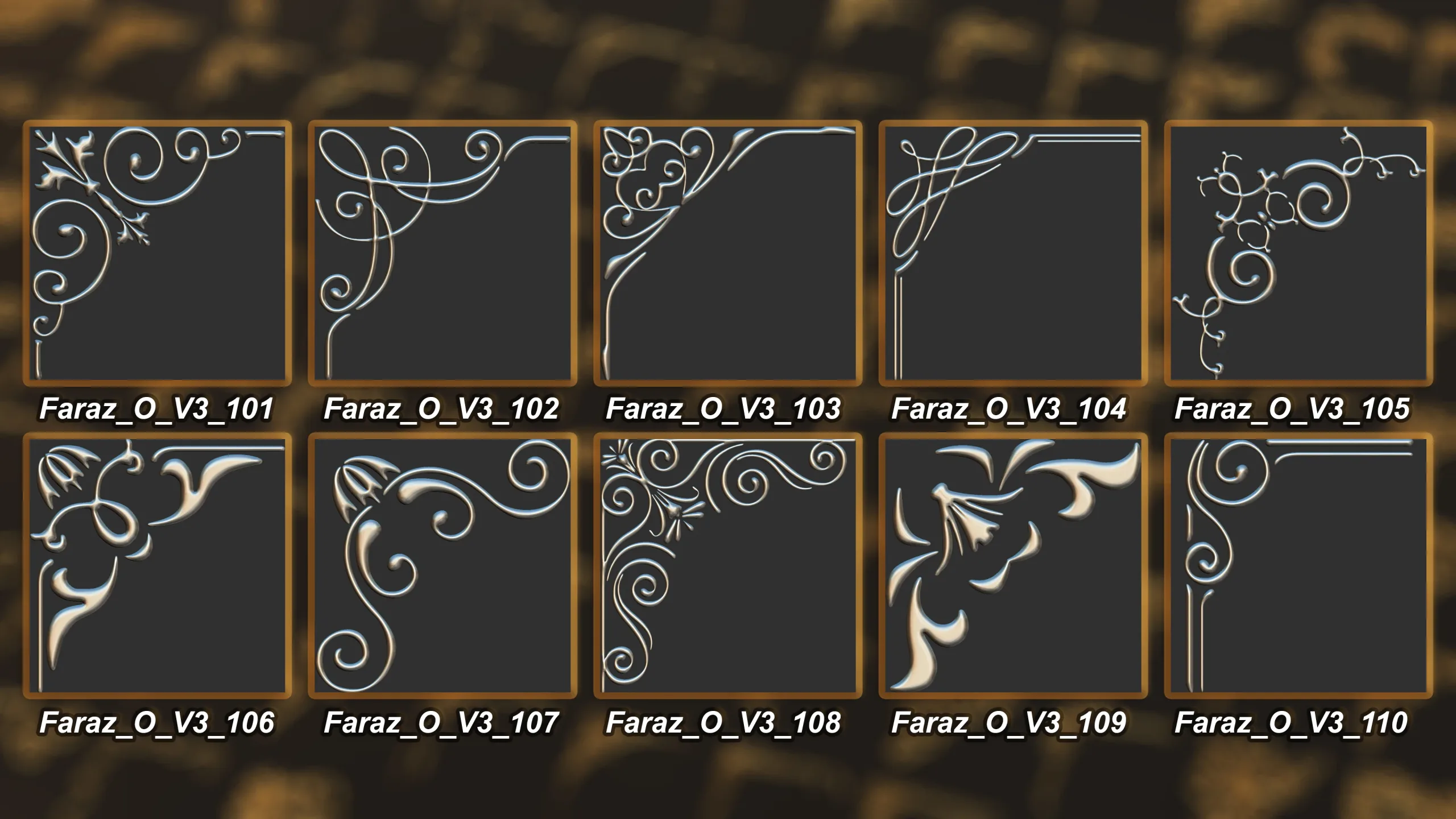 230 Ornament Brush + Alphas + 3D model vol 3 .