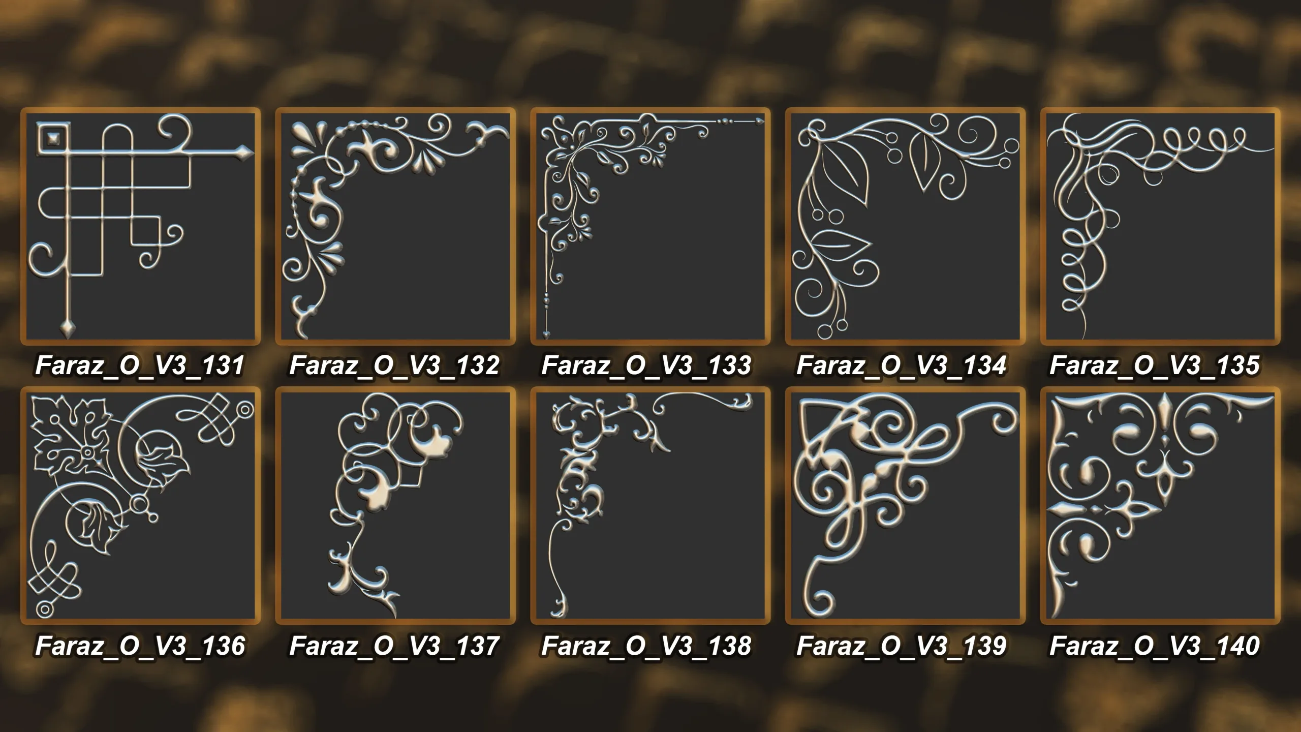 230 Ornament Brush + Alphas + 3D model vol 3 .