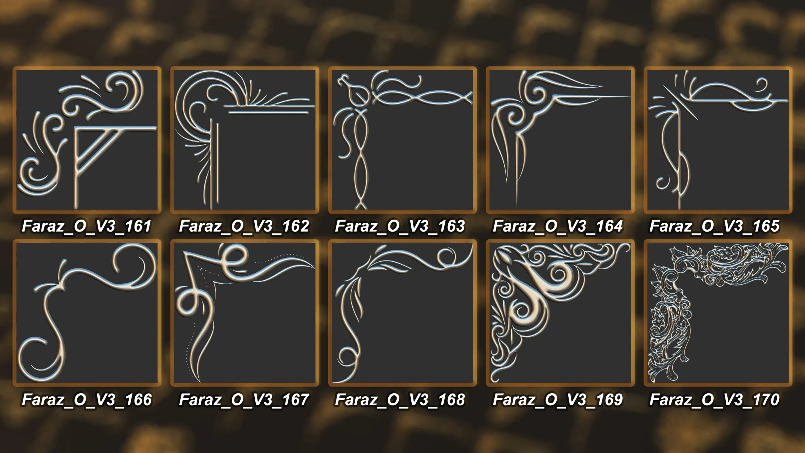 230 Ornament Brush + Alphas + 3D model vol 3 .