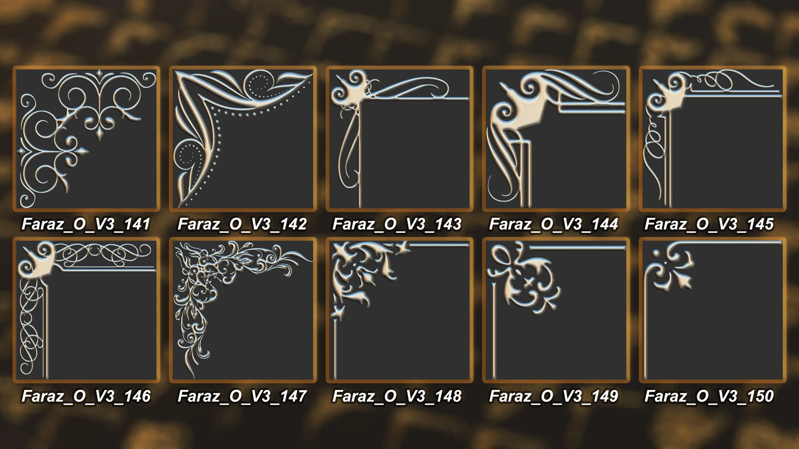 230 Ornament Brush + Alphas + 3D model vol 3 .