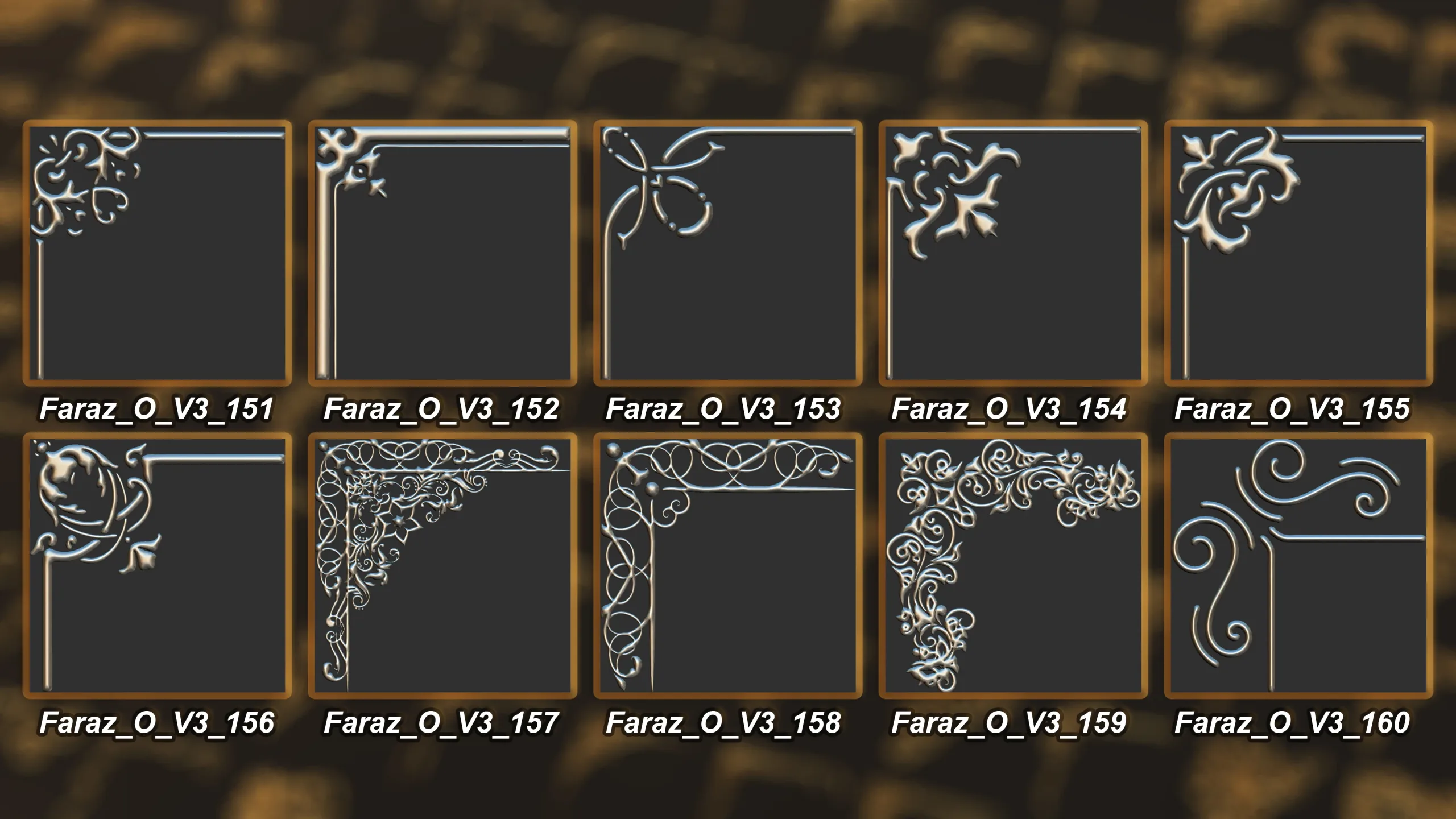 230 Ornament Brush + Alphas + 3D model vol 3 .