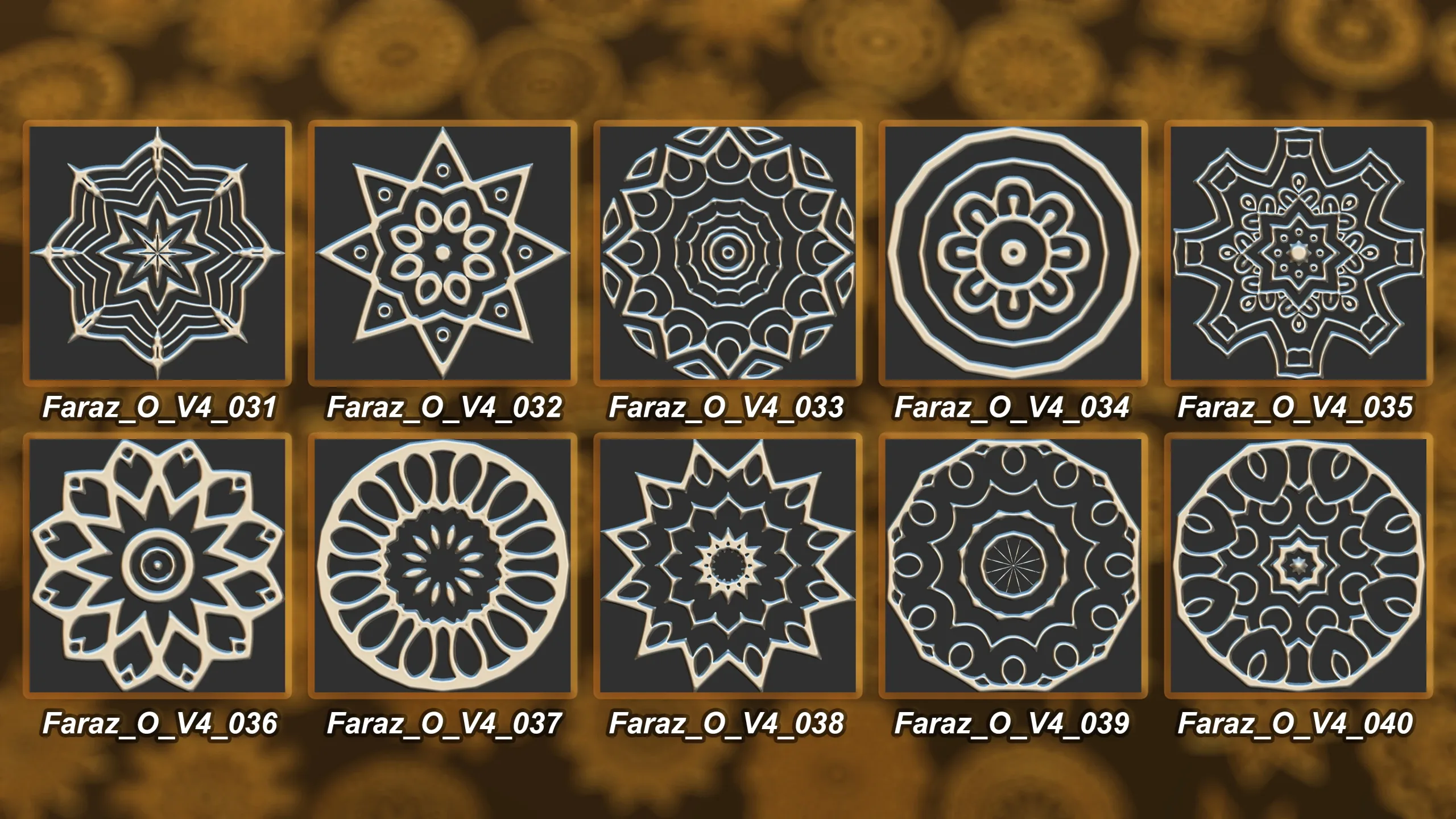 200 Ornament Brush + Alphas + 3D model vol 4 .