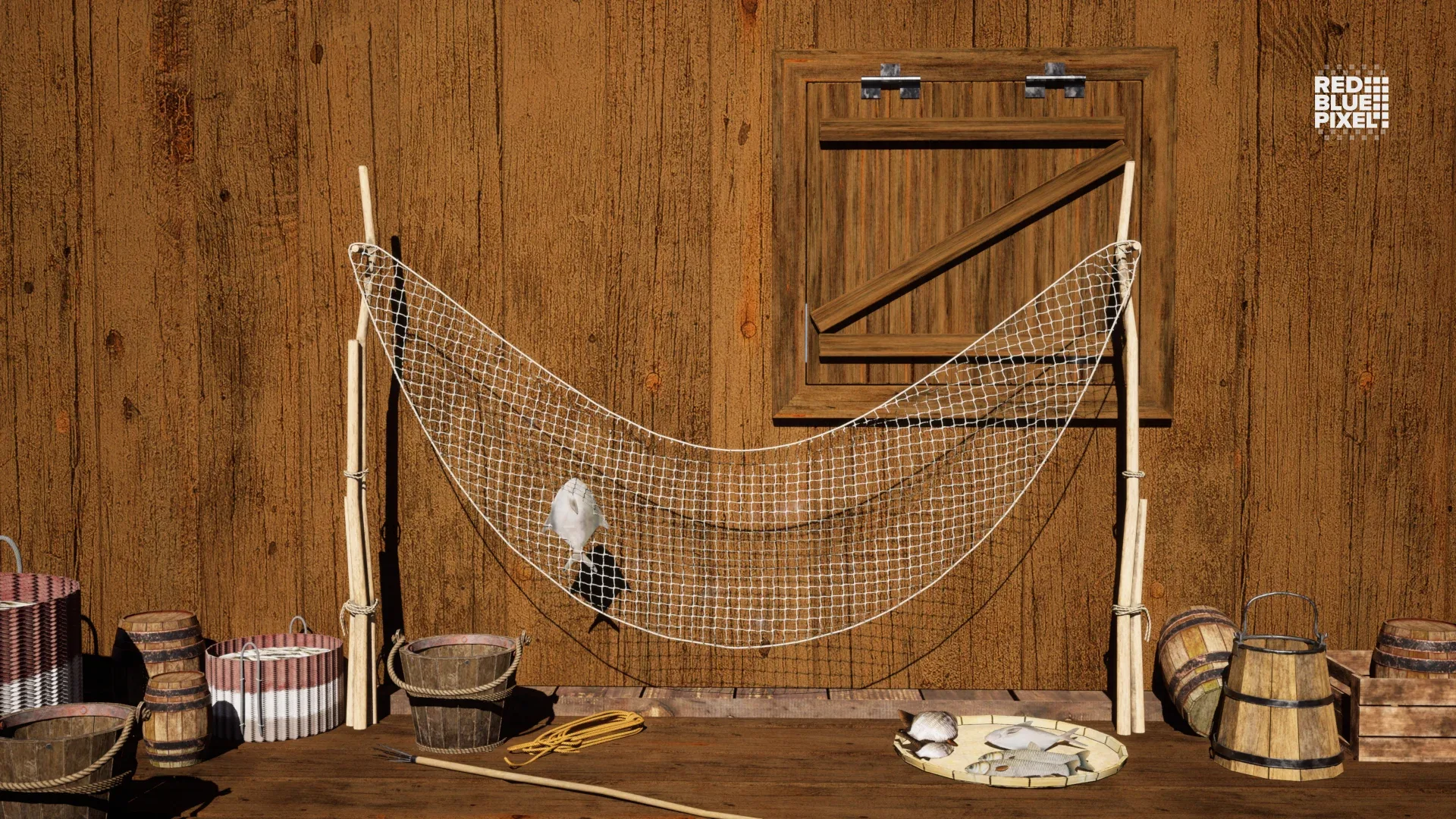 Fishing Hut and Accessories