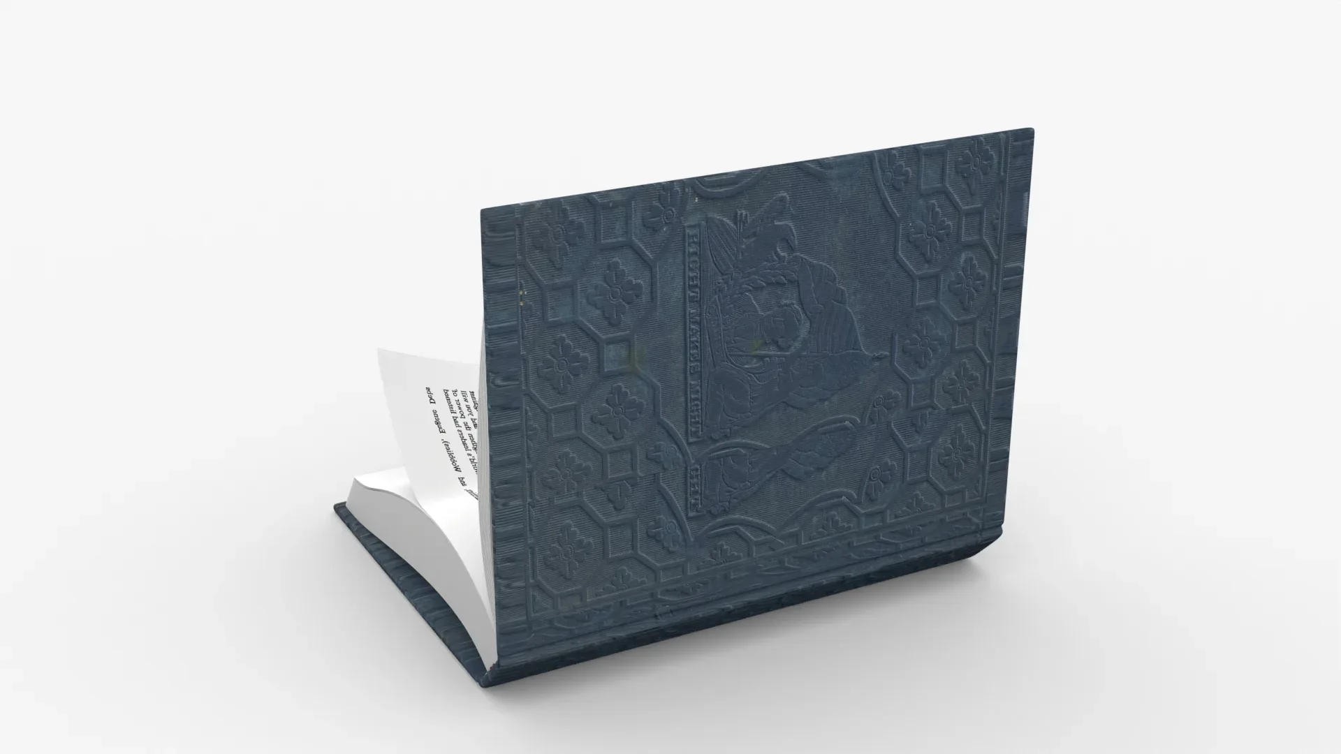 Dark Blue Cover Rigged and Animated Book Low Poly 3D Model