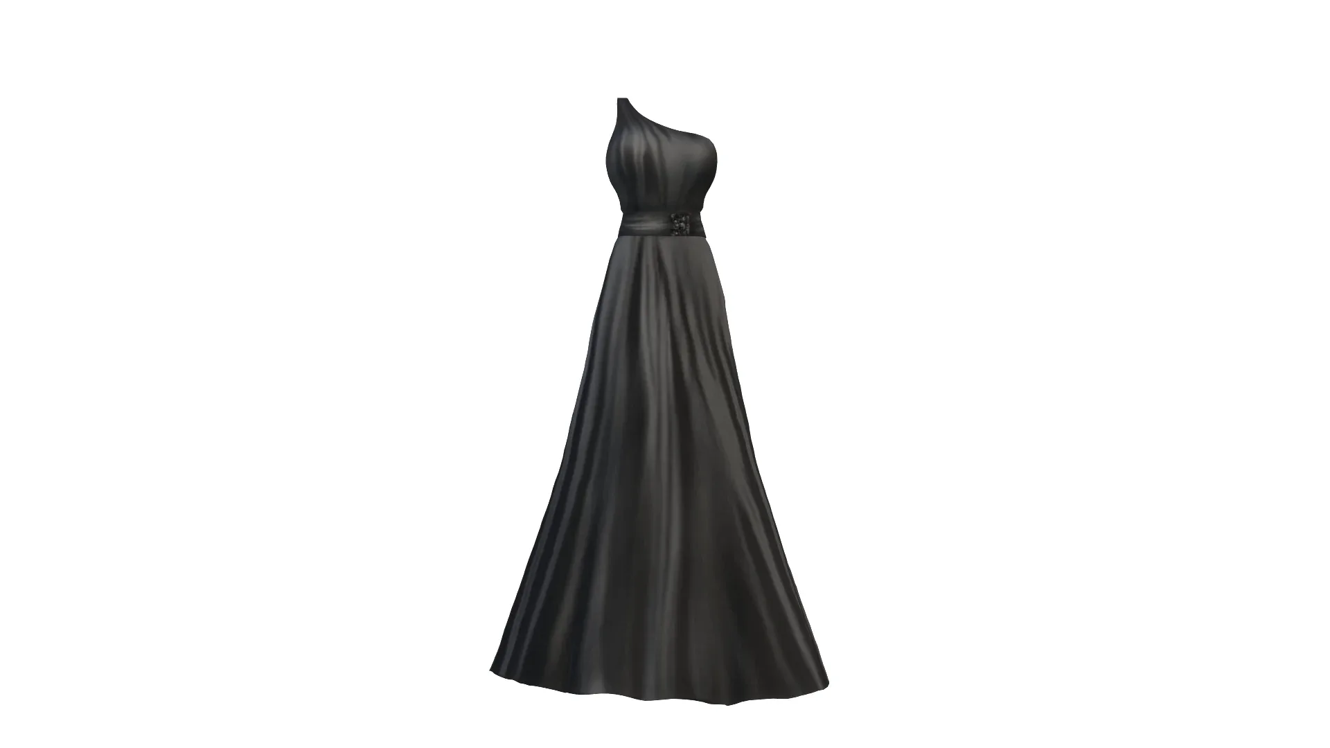 Black Fashion Dress Low Poly 3D Model