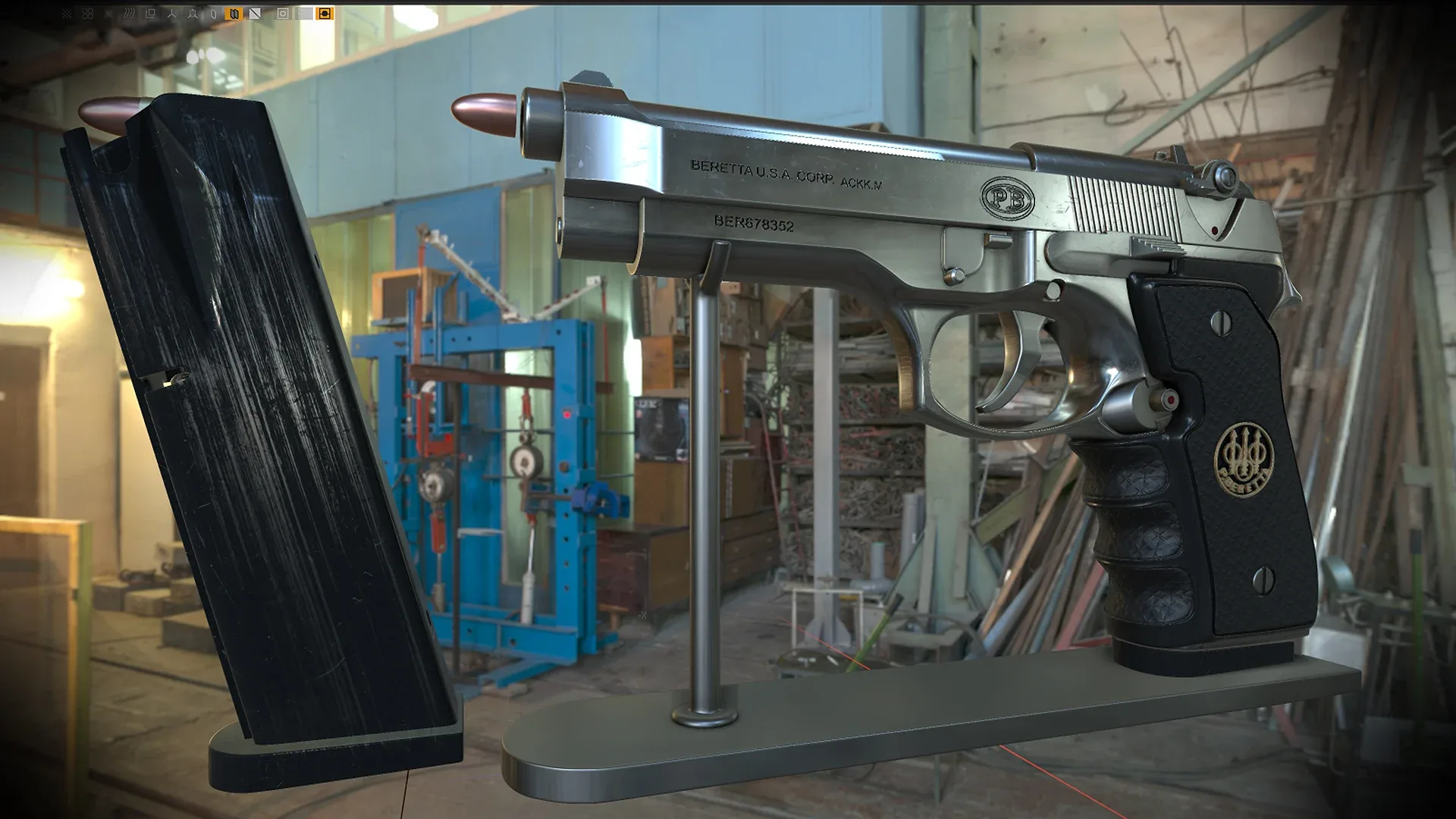 Beretta M9 course for beginners /intermediate for MODO 17: All about topology!