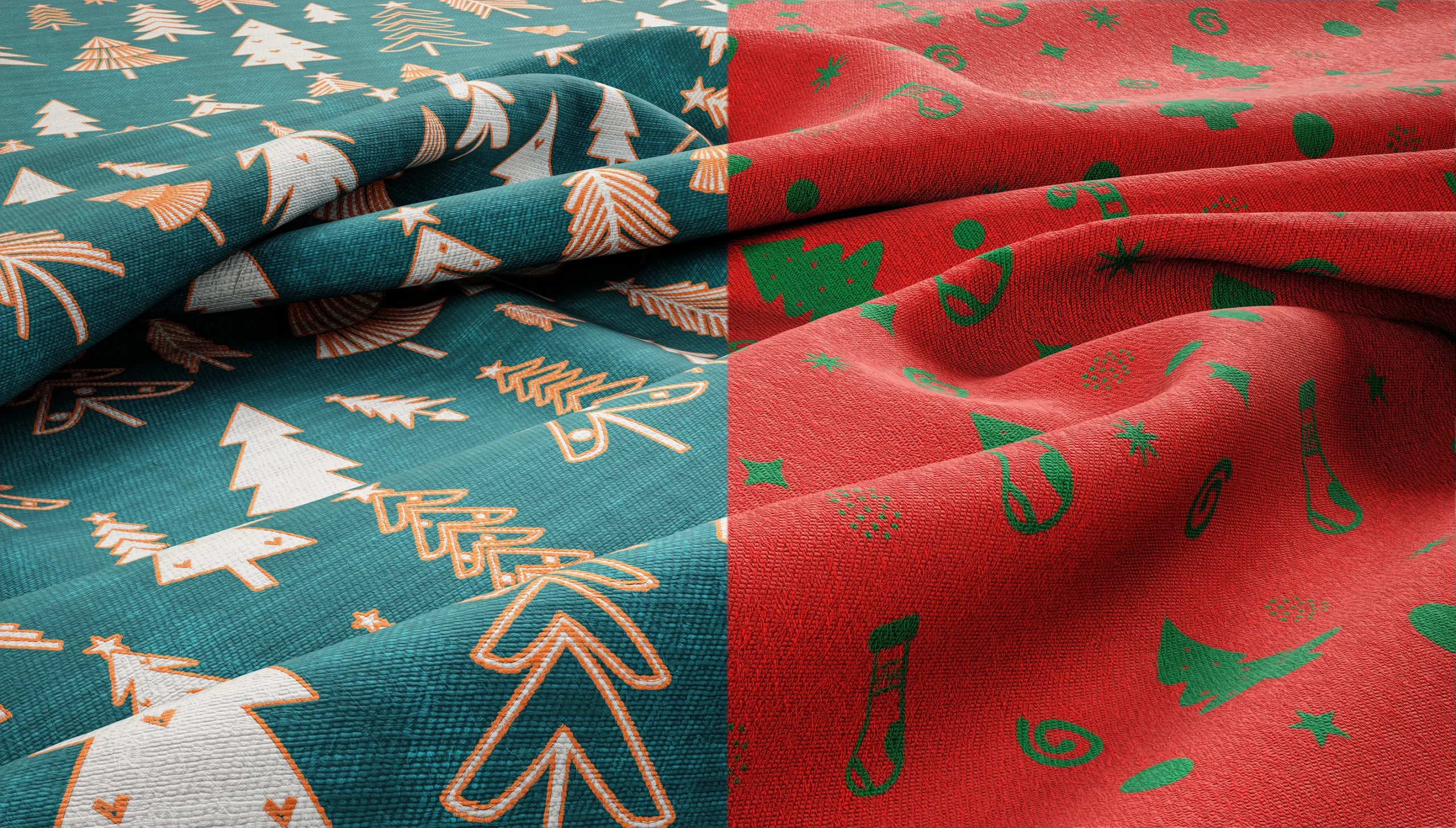 30 CHRISTMAS FABRIC MATERIAL(4K PBR TEXTURES & SBSAR & SBS)