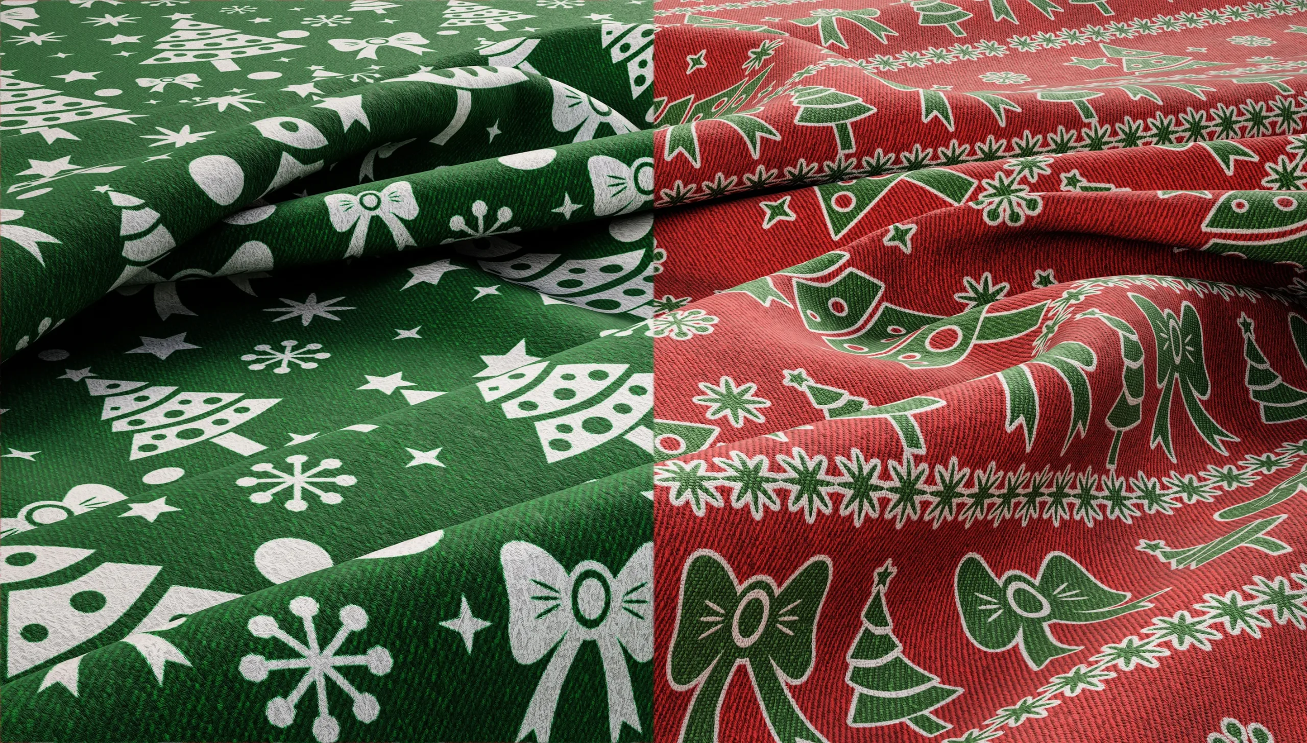 30 CHRISTMAS FABRIC MATERIAL(4K PBR TEXTURES & SBSAR & SBS)
