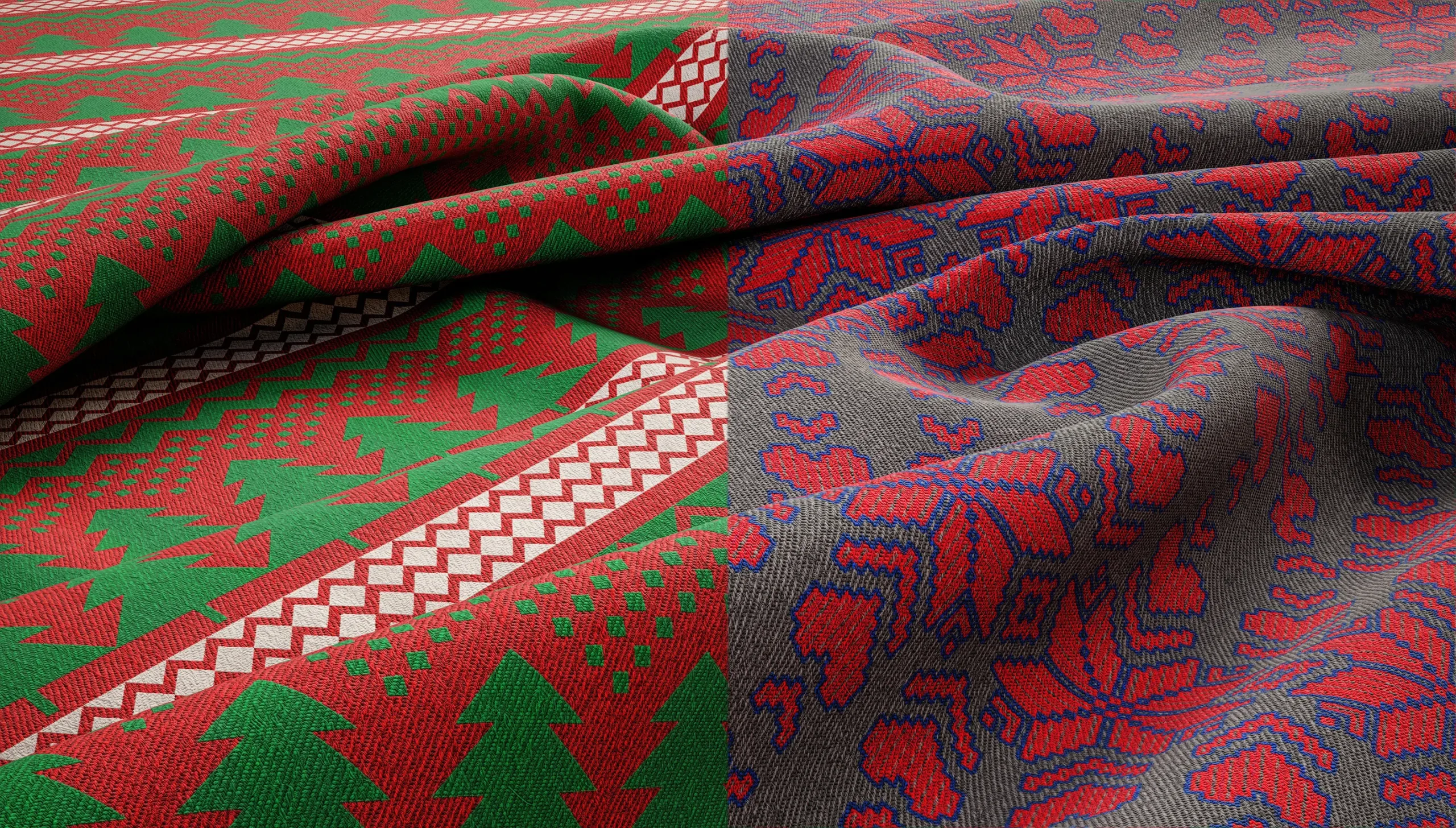 30 CHRISTMAS FABRIC MATERIAL(4K PBR TEXTURES & SBSAR & SBS)