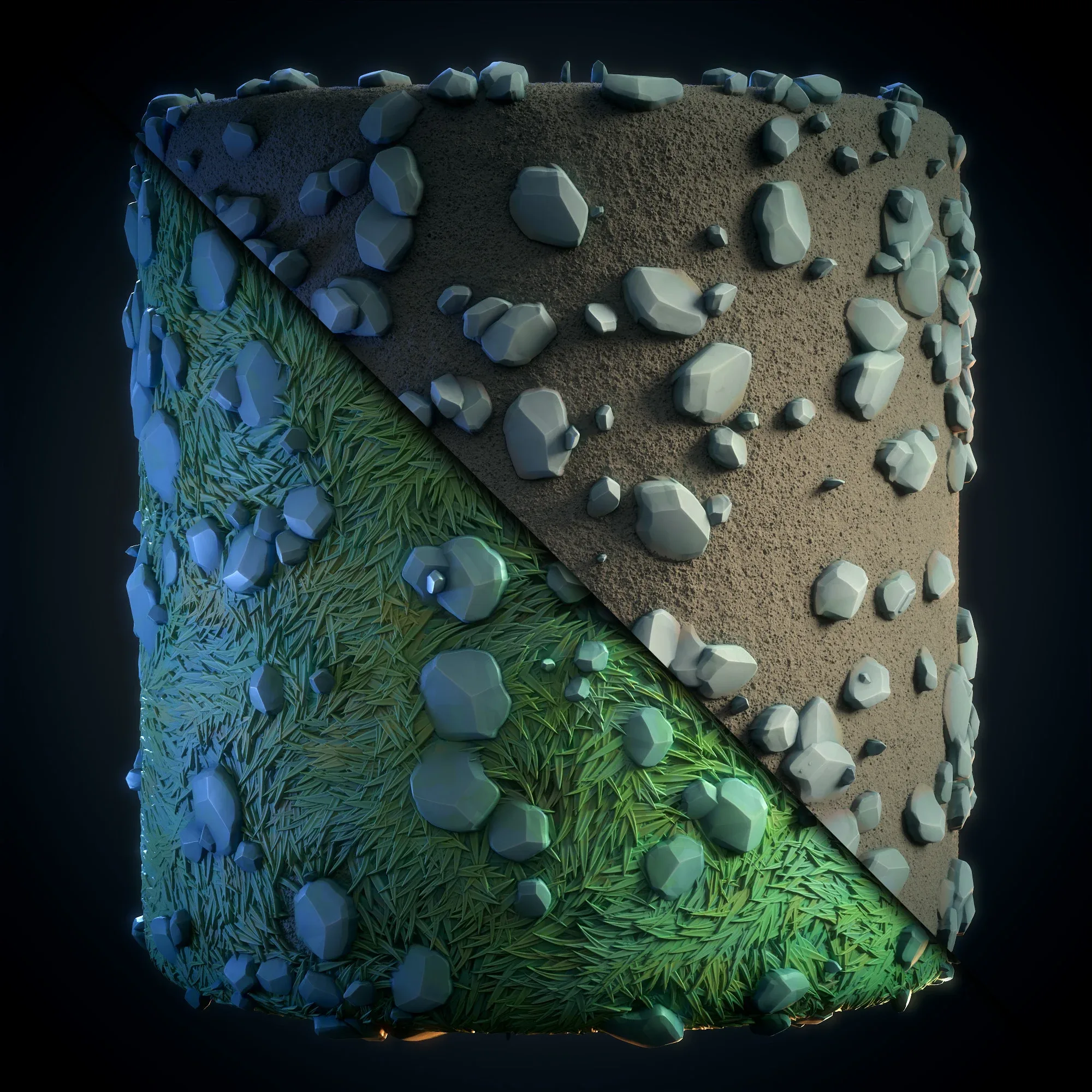 Grass and Rock (Anime Stylized) - VOL 04 - SBS & SBsar & Maps