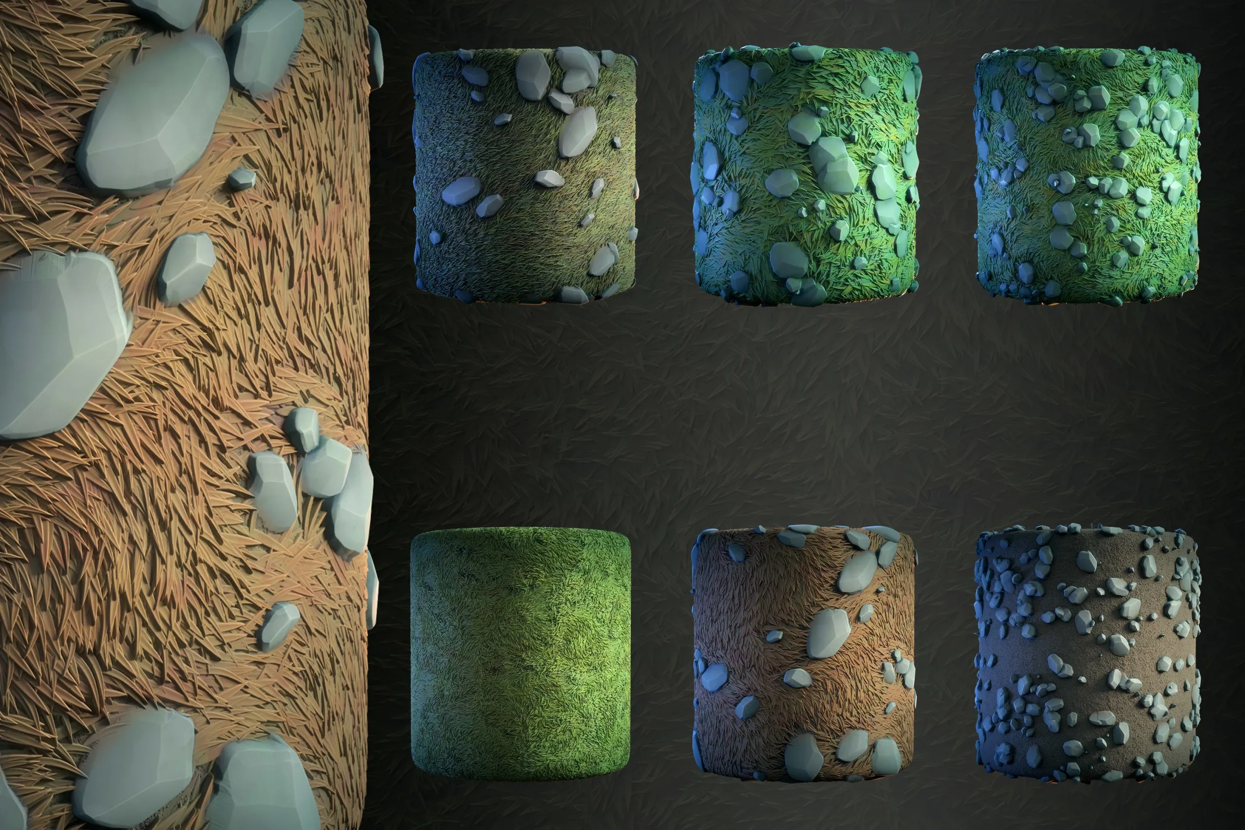 Grass and Rock (Anime Stylized) - VOL 04 - SBS & SBsar & Maps