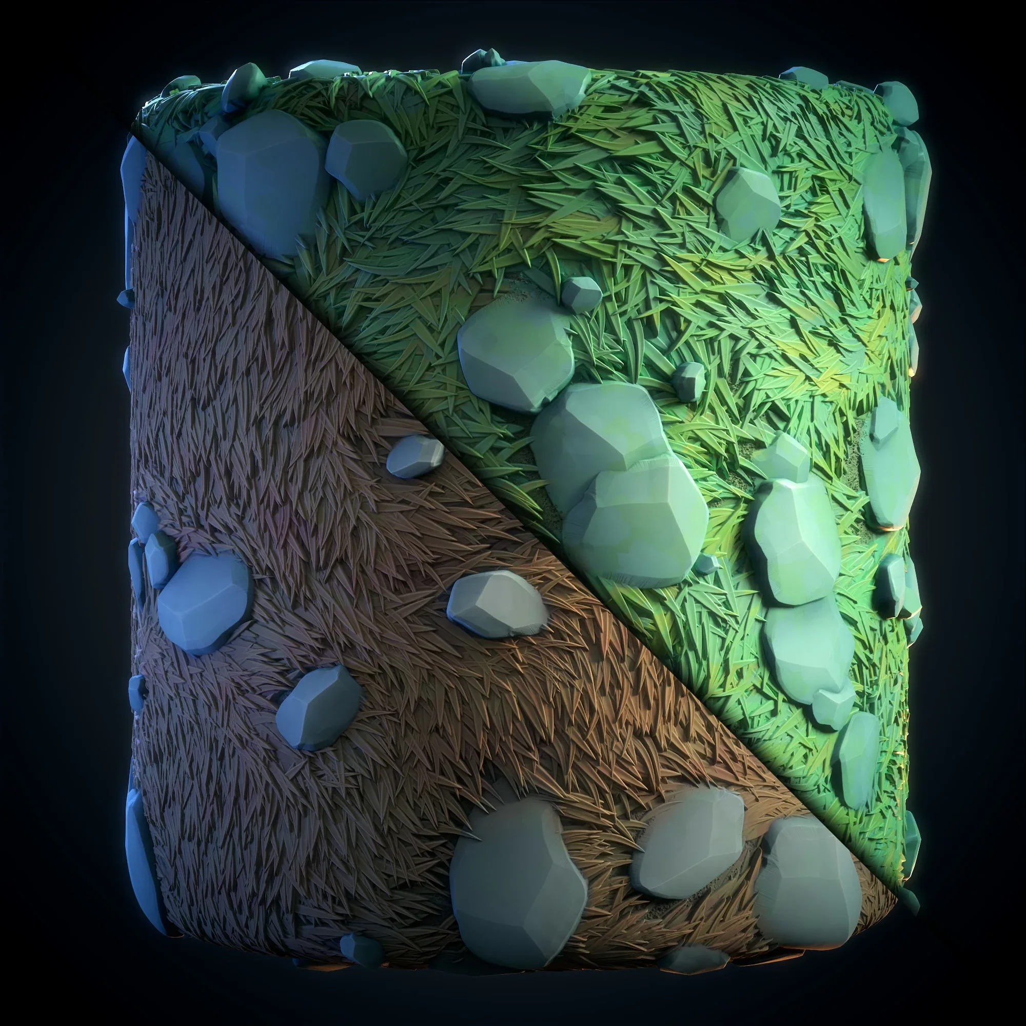 Grass and Rock (Anime Stylized) - VOL 04 - SBS & SBsar & Maps
