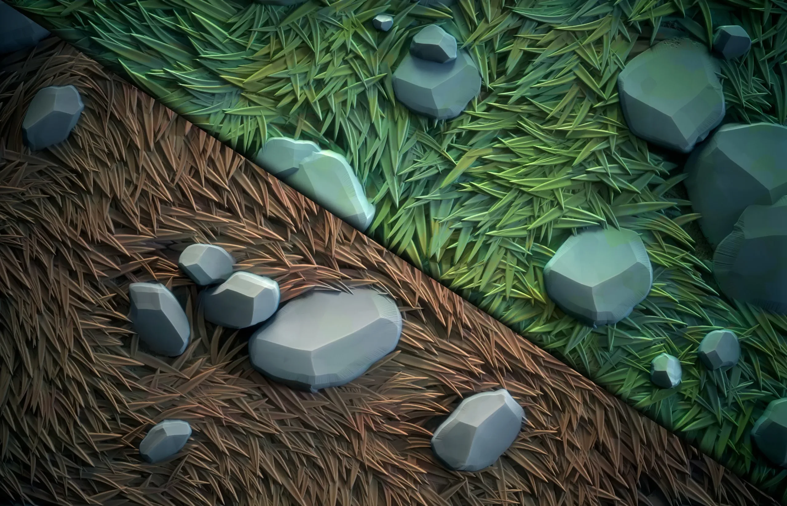 Grass and Rock (Anime Stylized) - VOL 04 - SBS & SBsar & Maps
