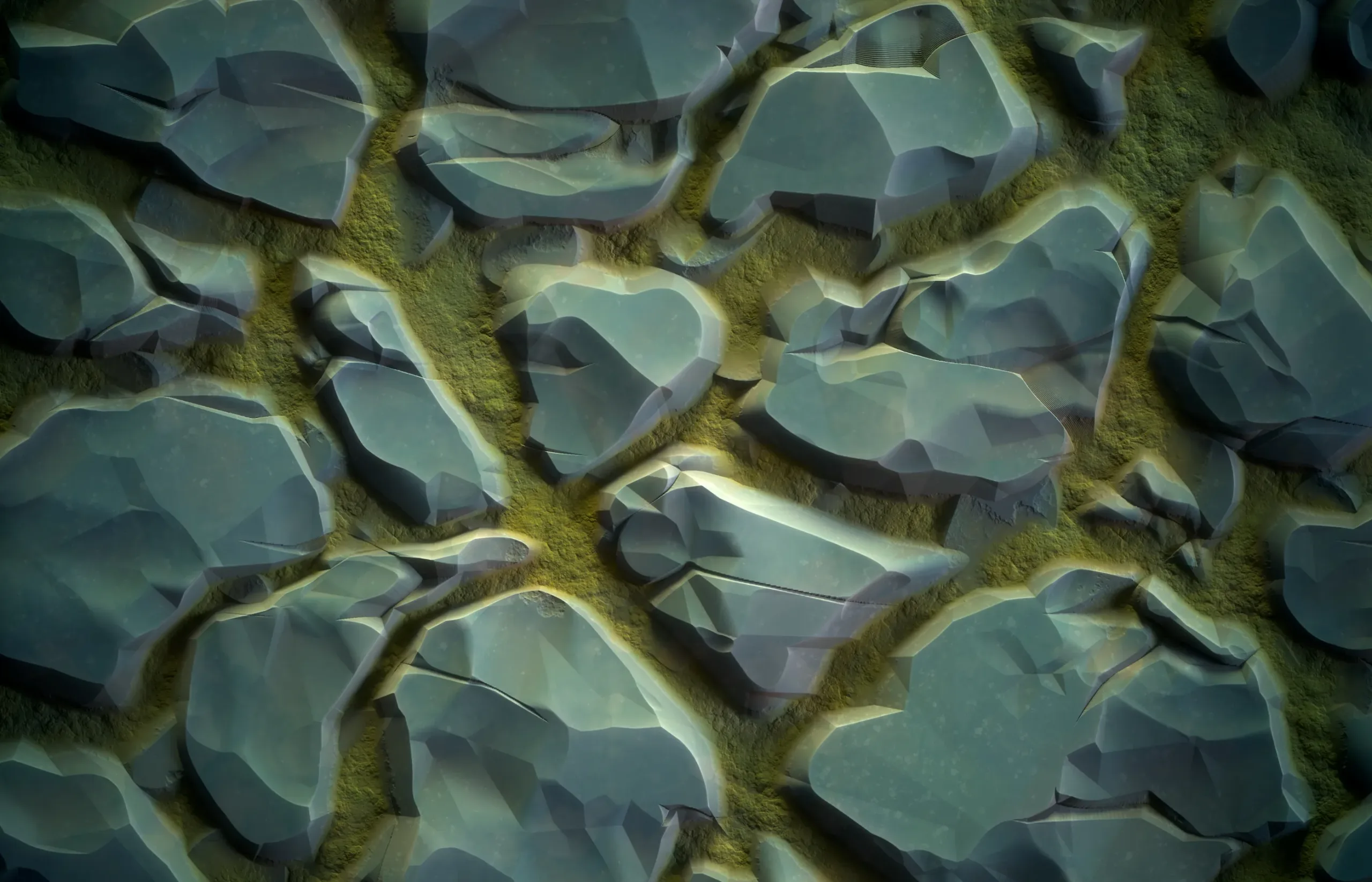 Stone Floor & Moss (Stylized) - Vol 18 - SBS & SBsar & Maps
