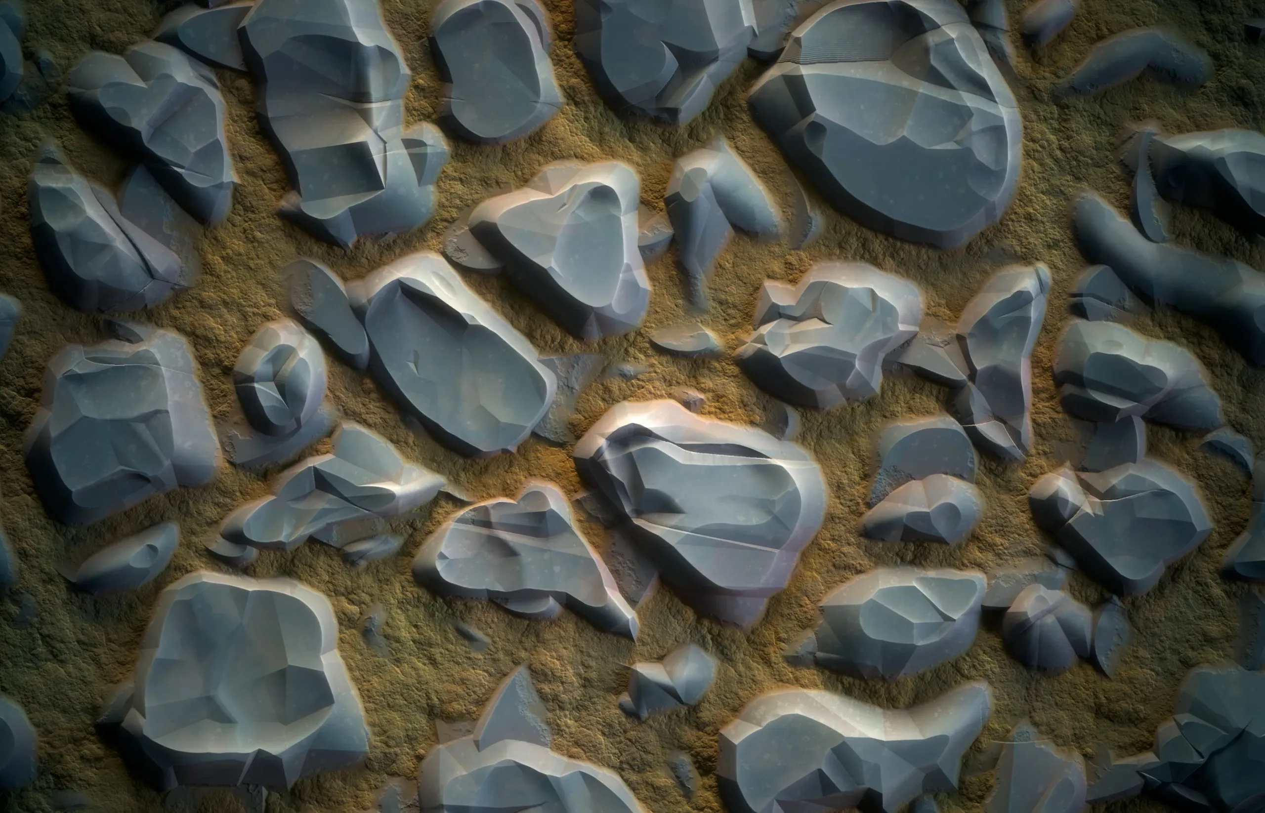 Stone Floor & Moss (Stylized) - Vol 18 - SBS & SBsar & Maps