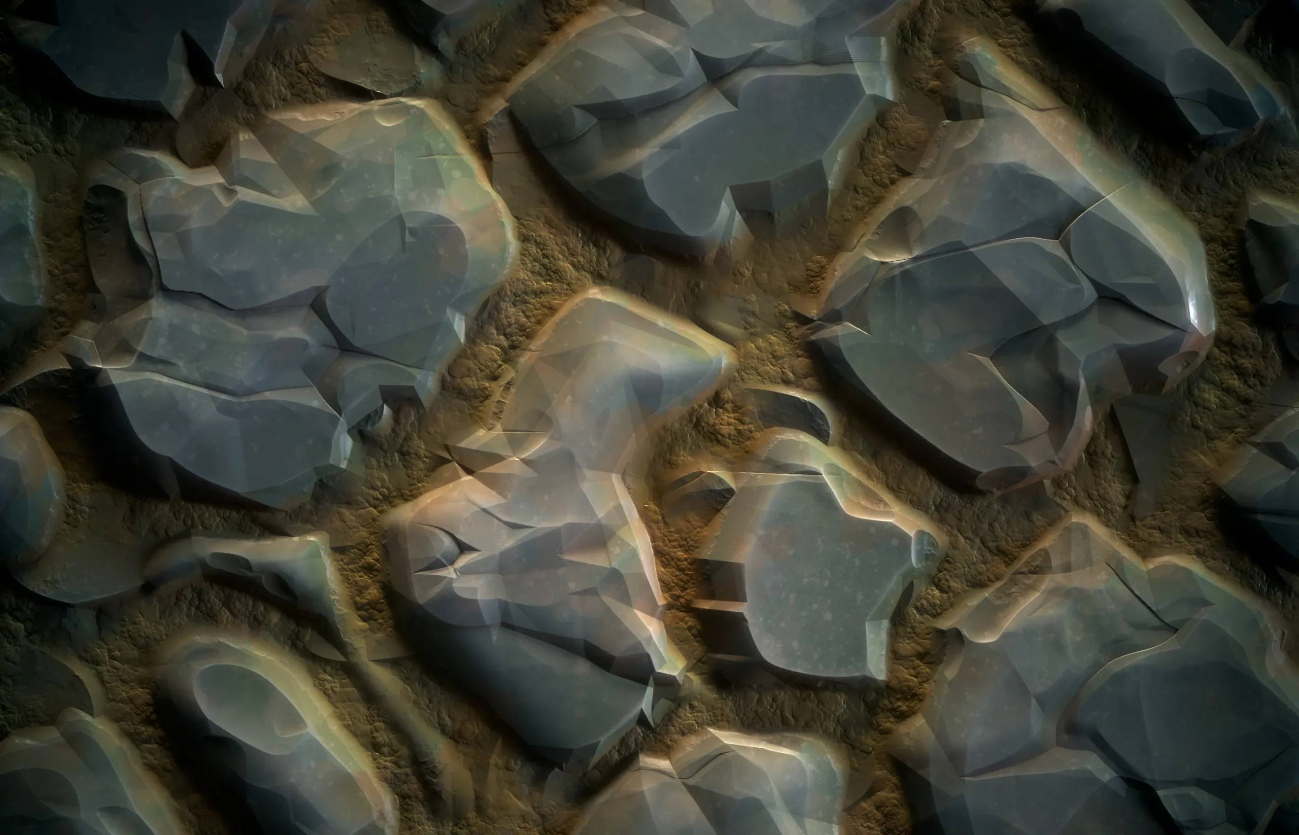 Stone Floor & Moss (Stylized) - Vol 18 - SBS & SBsar & Maps