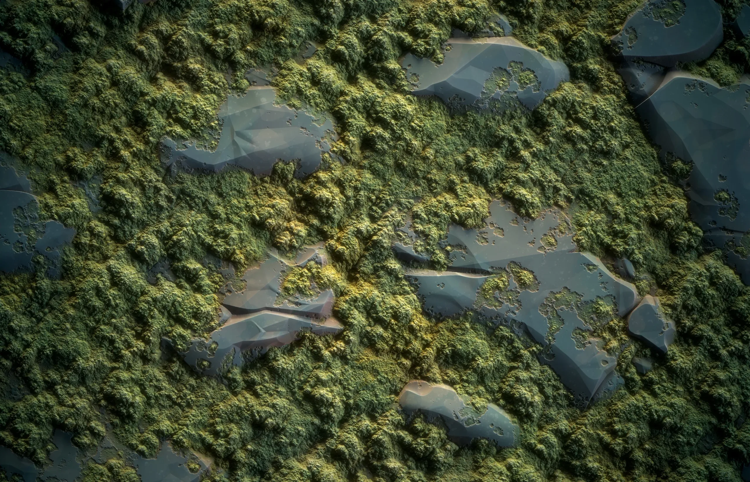 Stone Floor & Moss (Stylized) - Vol 18 - SBS & SBsar & Maps
