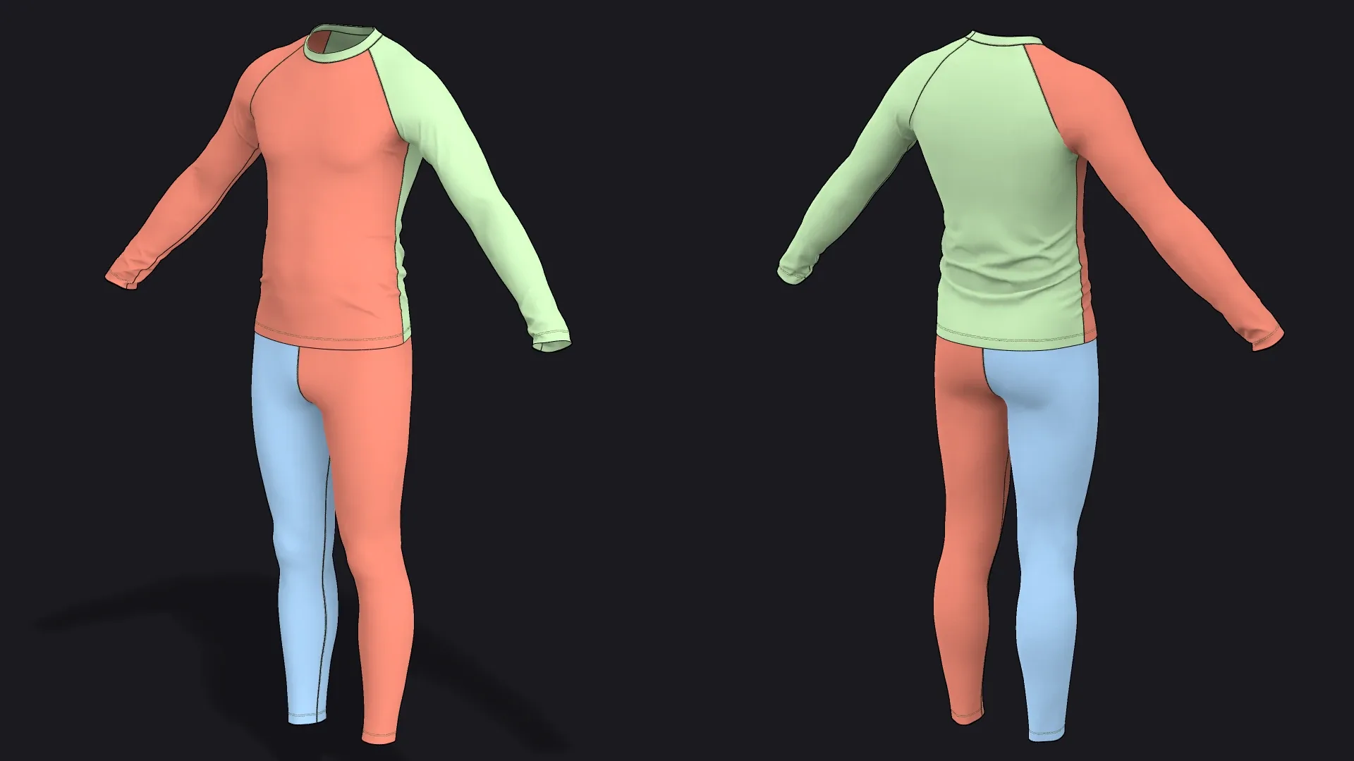 THERMAL UNDERWEAR mv2 outfit / zpac obj fbx highpoly