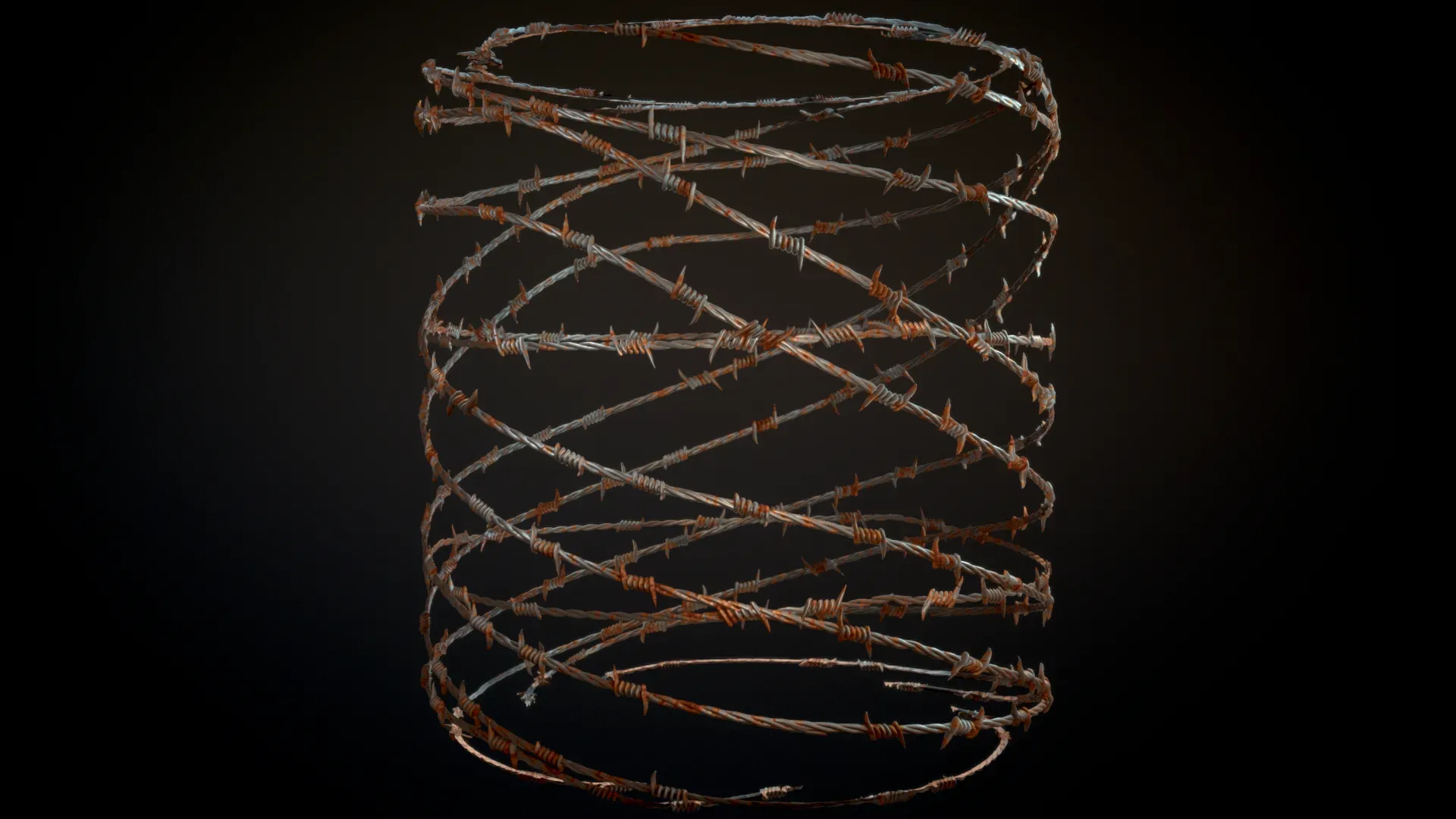 Barbed Wire seamless customizable PBR material