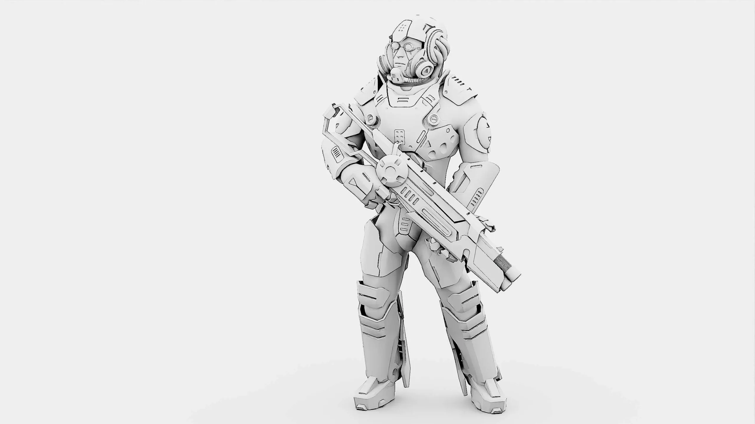 CYBORG SOLDIER RX-900  Auto-Rig Pro Rigged For Mixamo, Unreal Engine, Unity