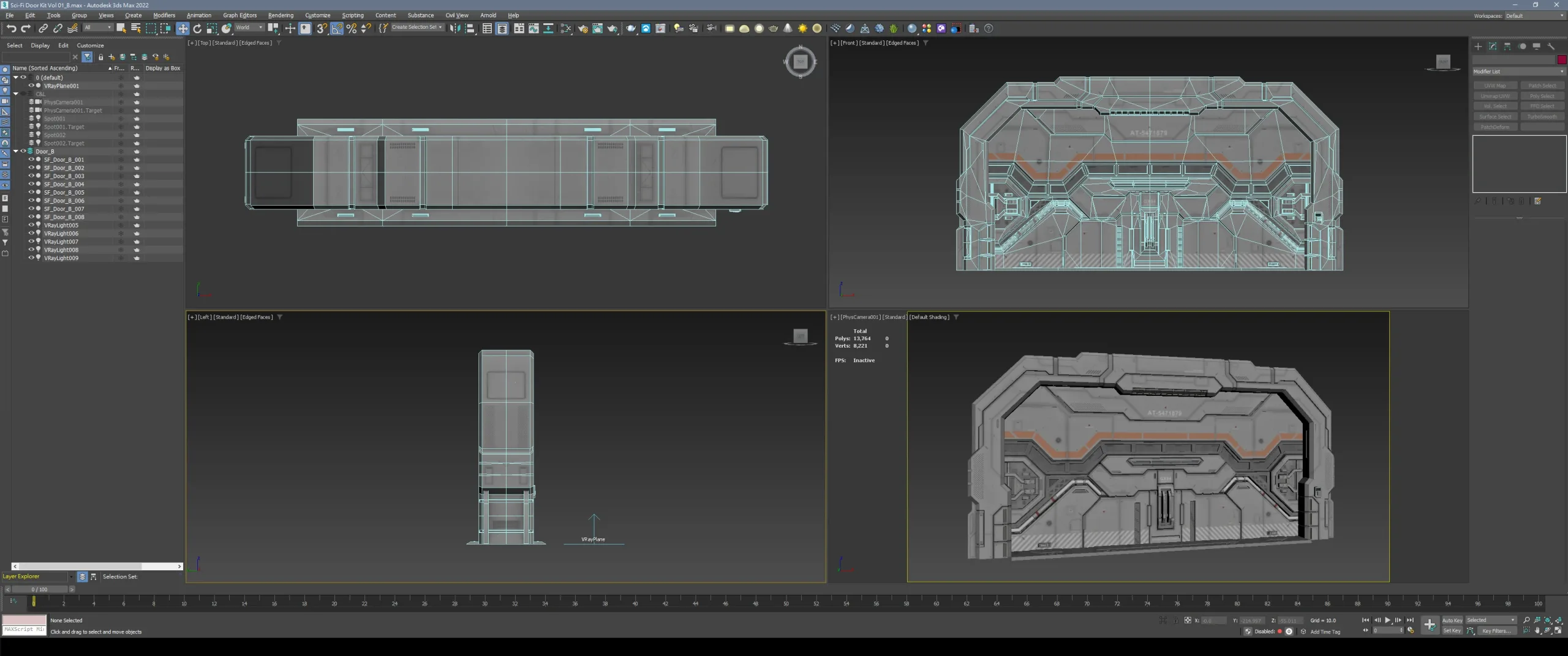Sci-Fi Door Kit Vol 01-PBR