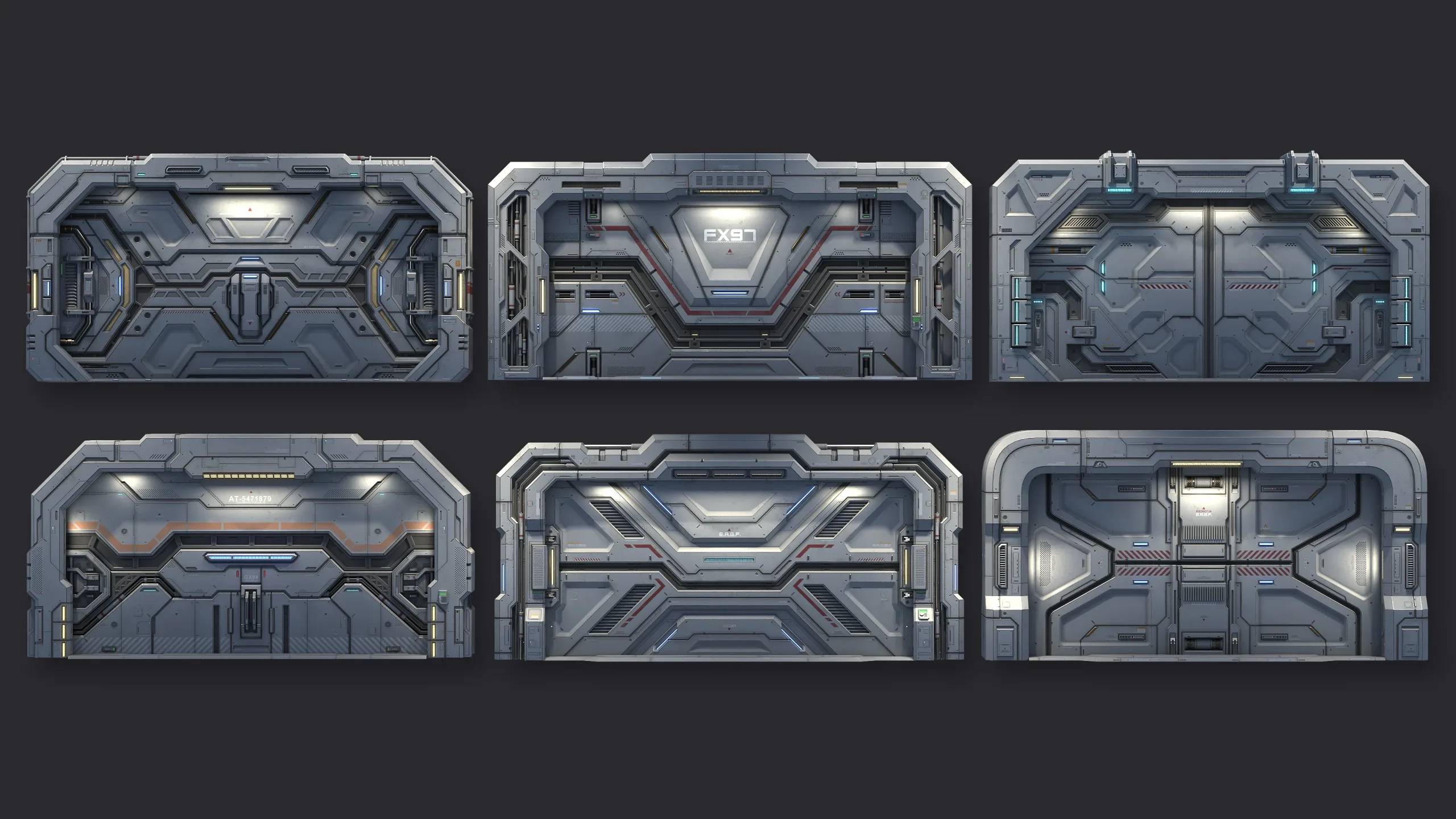 Sci-Fi Door Kit Vol 01-PBR
