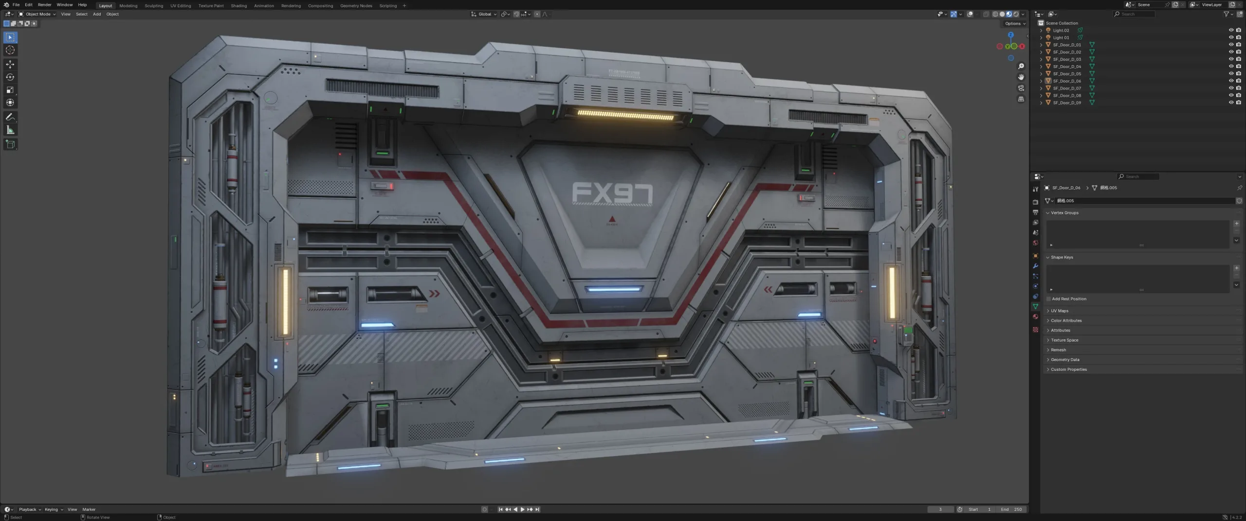 Sci-Fi Door Kit Vol 01-PBR