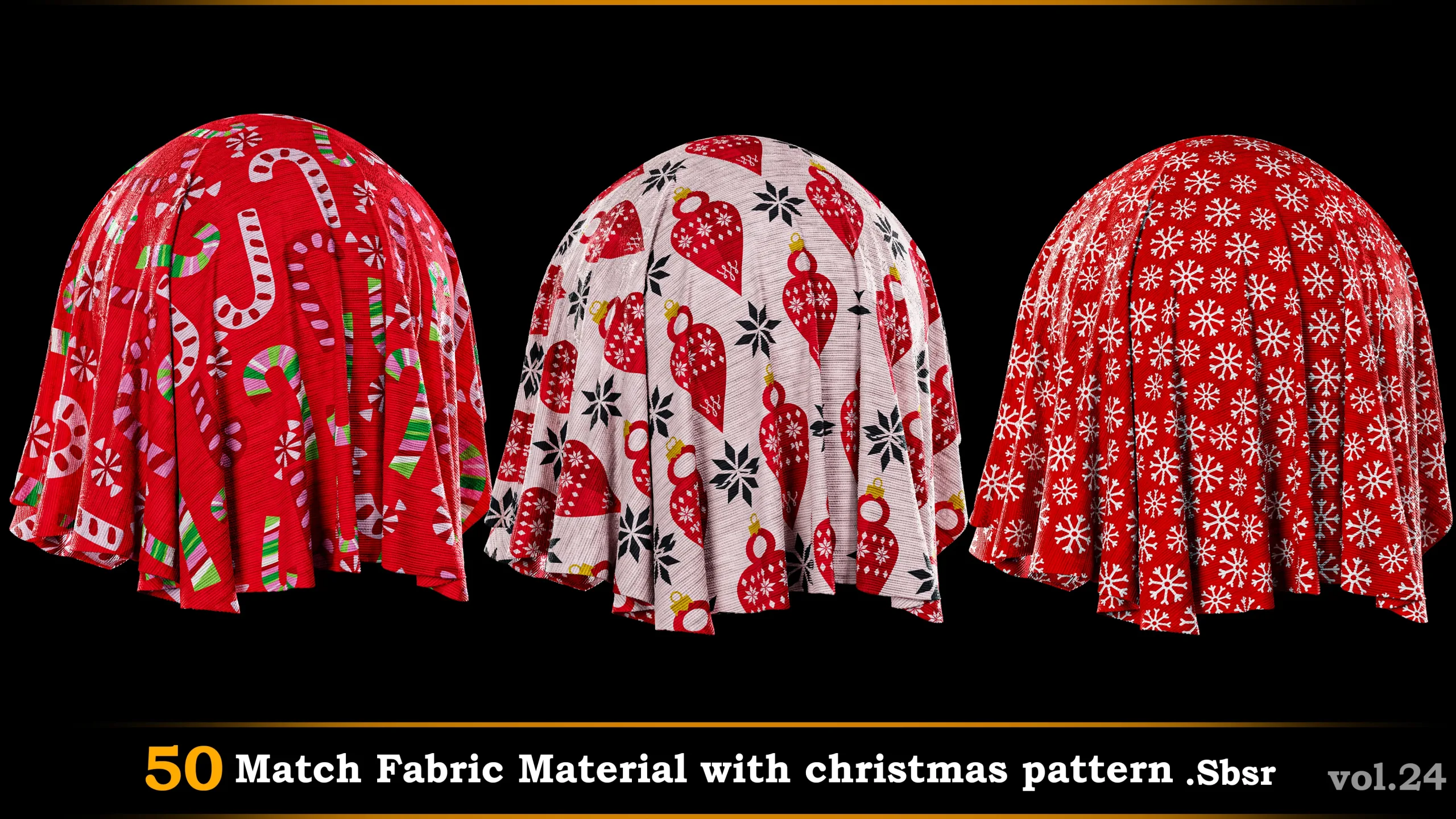 50 Match Fabric Material with Christmas pattern_SBSR.vol.24