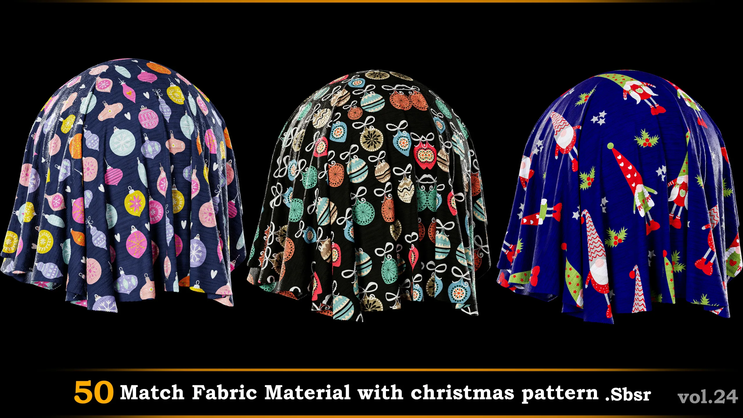 50 Match Fabric Material with Christmas pattern_SBSR.vol.24
