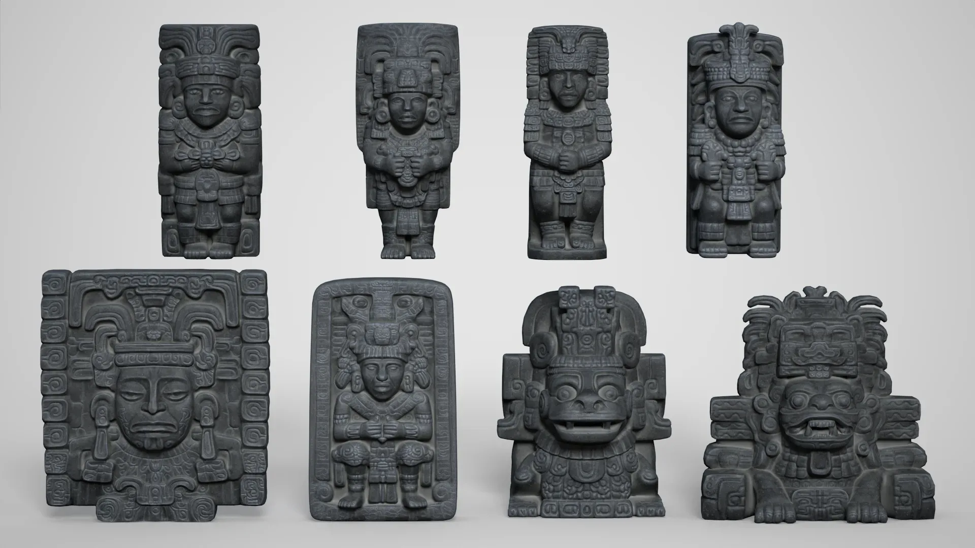 8 Mayan Statues - 241210