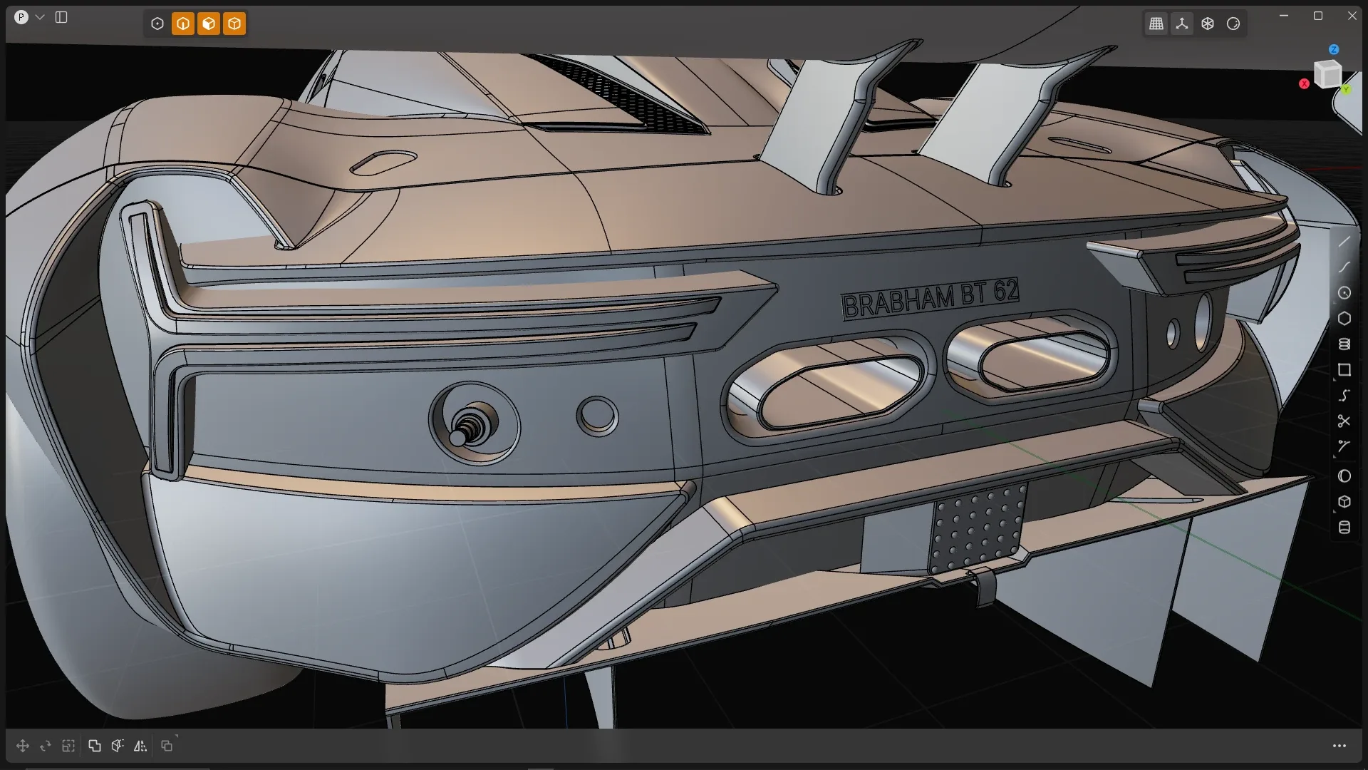 **High-Detail Car Surface Modeling for Plasticity 3D: Brabham BT62**