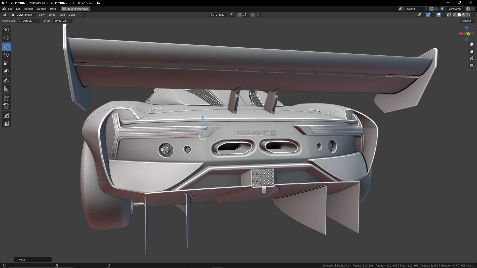 **High-Detail Car Surface Modeling for Plasticity 3D: Brabham BT62**