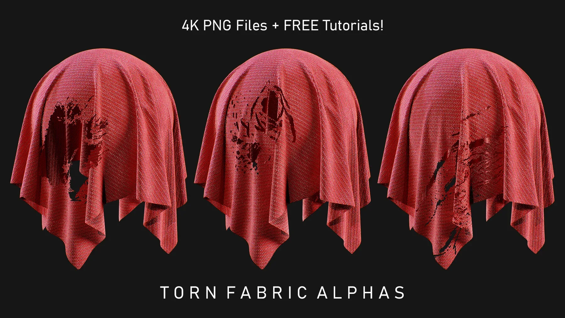 33 Torn Fabric Alphas (Vol.3) + Video Tutorial