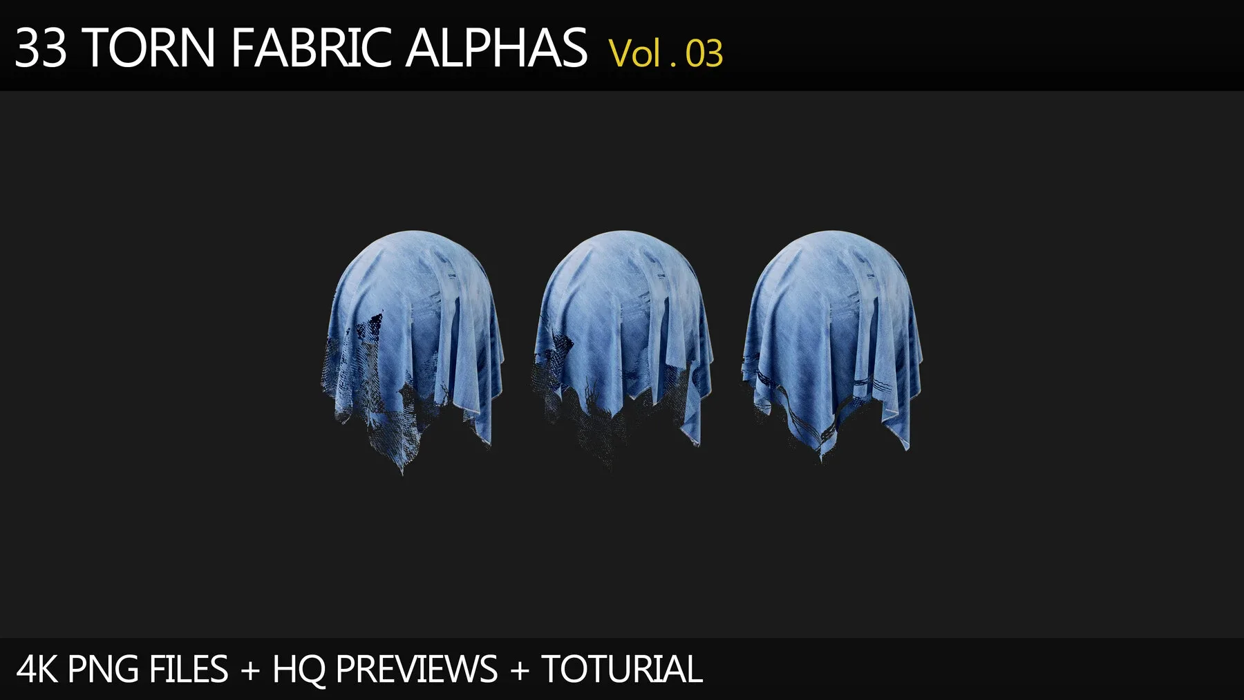 33 Torn Fabric Alphas (Vol.3) + Video Tutorial