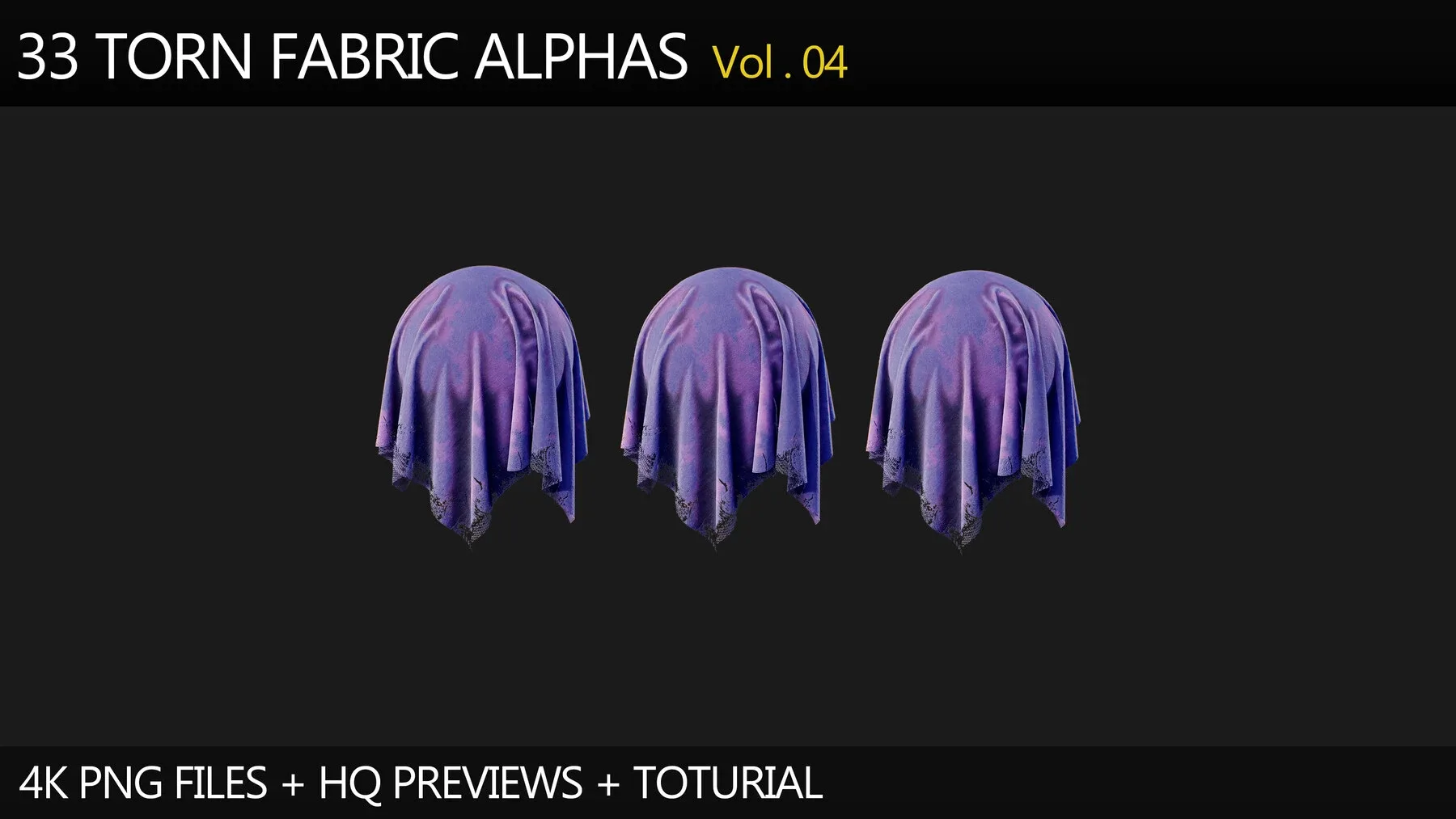 33 Torn Fabric Alphas (Vol.4) + Video Tutorial