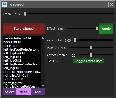 reSpeed(maya script)