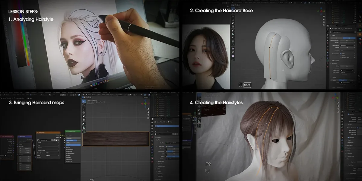 Game-Ready Hair Tutorial (Ultimate Guide) 3 Hours of Creating Hair Using Hair Cards