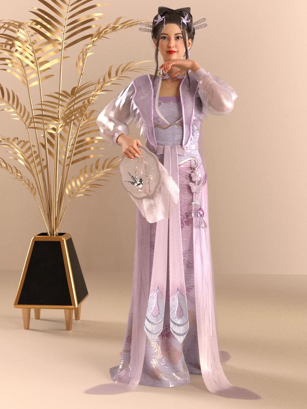 Magpie Hanfu Outfit For Genesis 8 Female