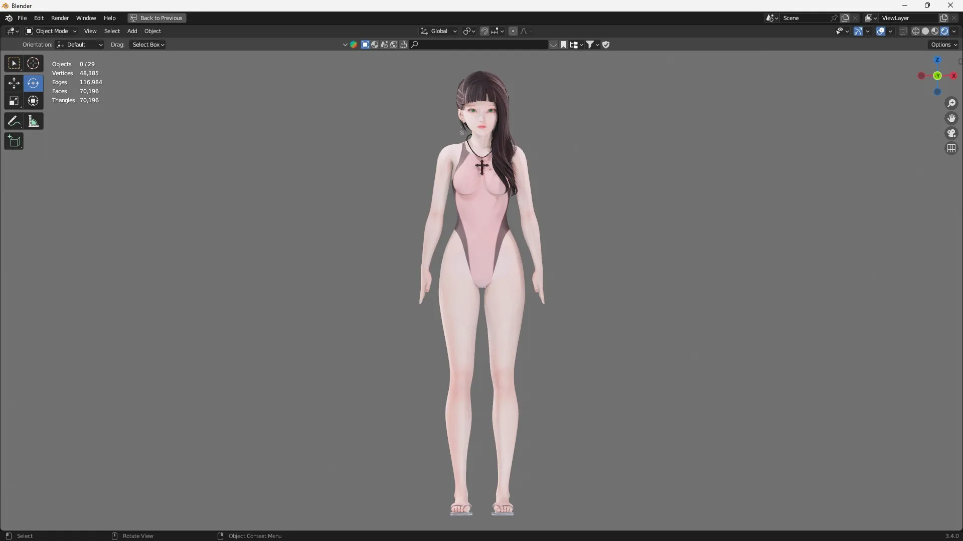 Bikini 0013 - UE5 - Unity - Blender - Animated - Realistic Female Character