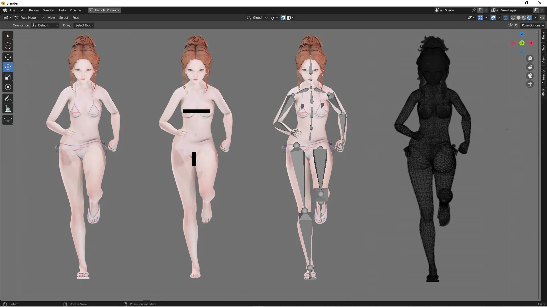 Bikini 0014 - UE5 - Unity - Blender - Animated - Realistic Female  - link in description