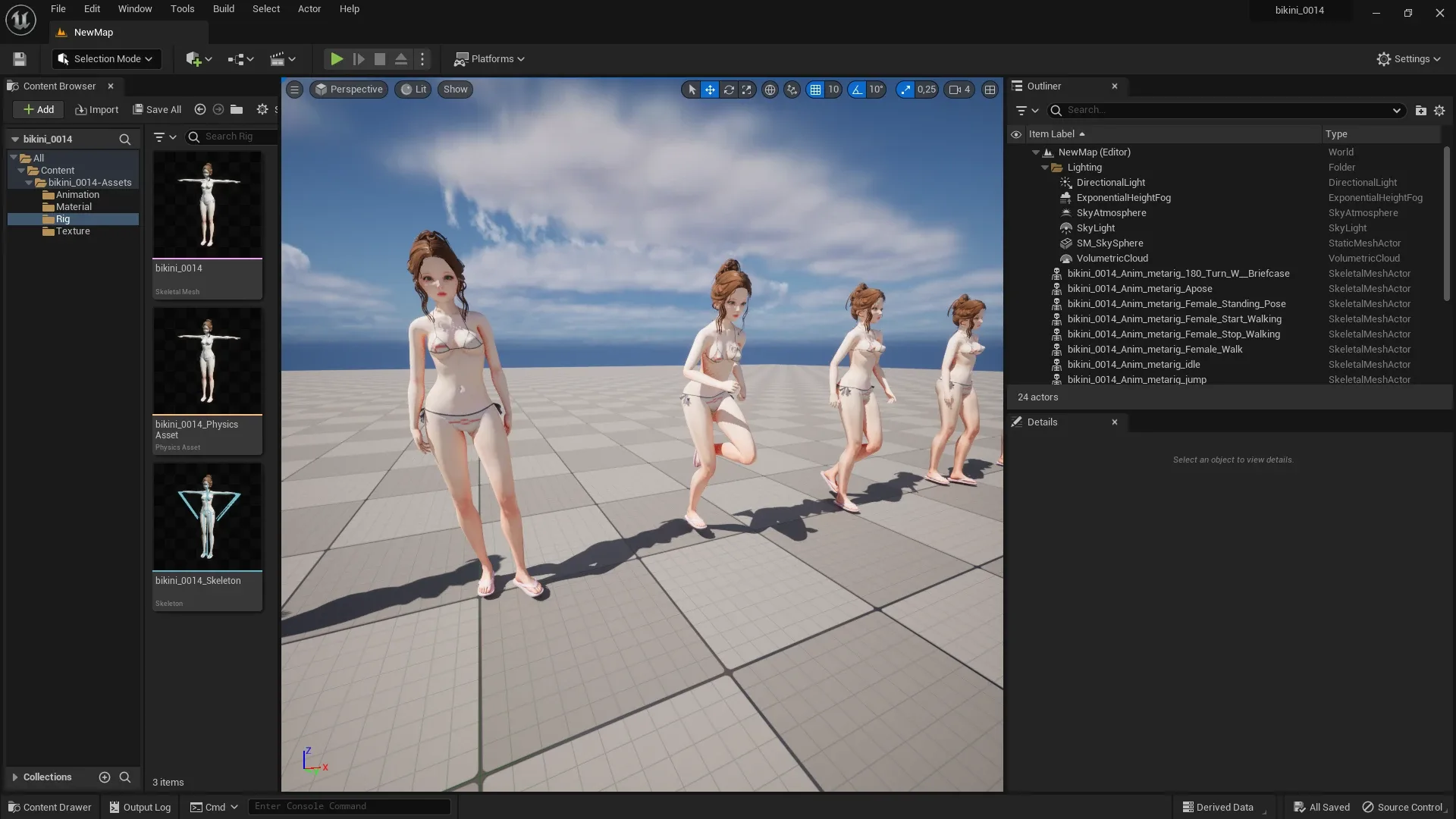 Bikini 0014 - UE5 - Unity - Blender - Animated - Realistic Female  - link in description