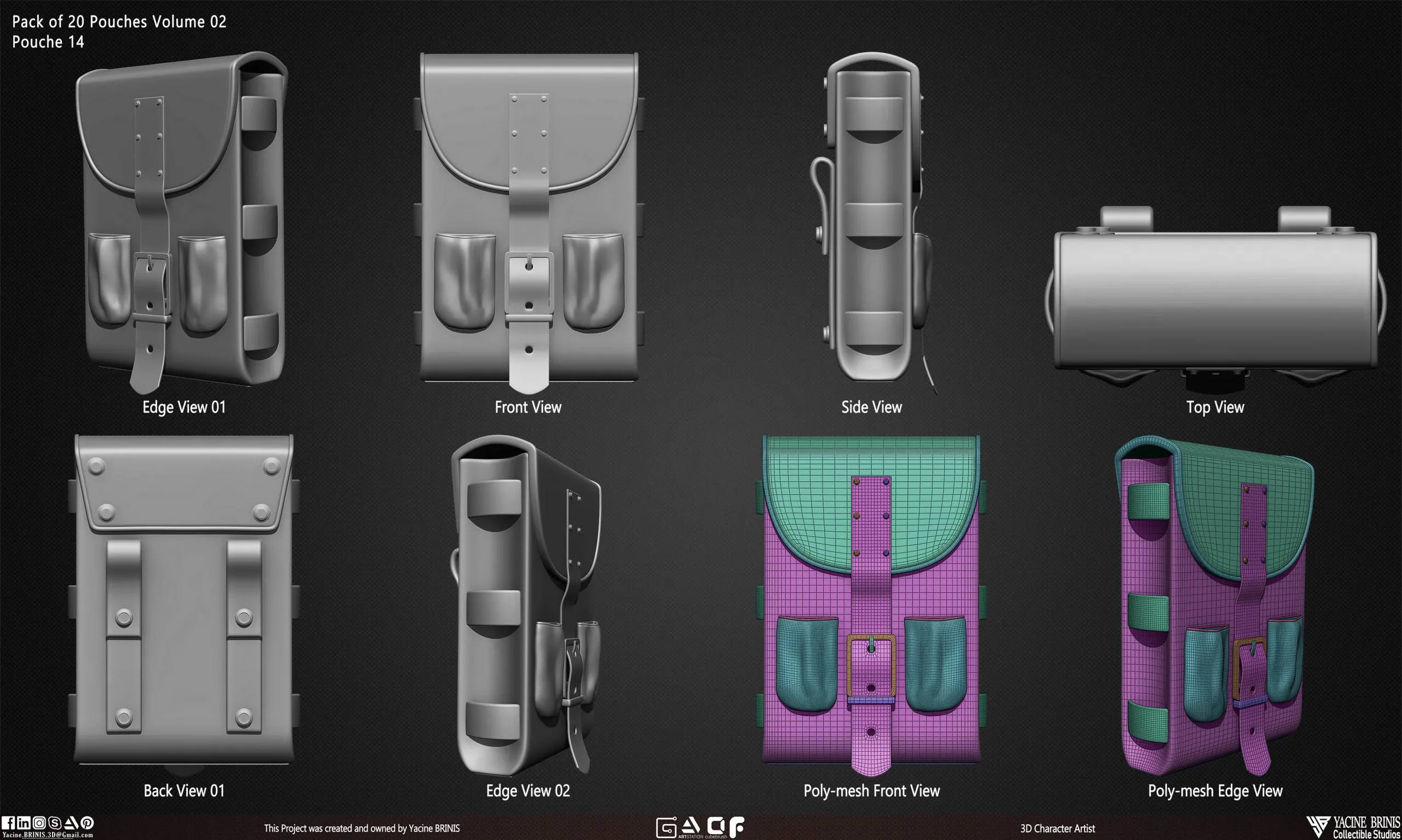 Pack of 20 Pouches (Obj, STL, ZTL, IMM Brush) Vol 02