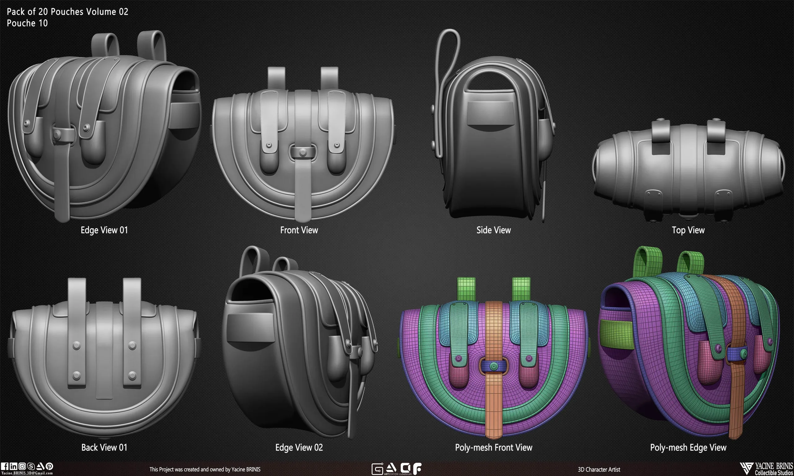 Pack of 20 Pouches (Obj, STL, ZTL, IMM Brush) Vol 02